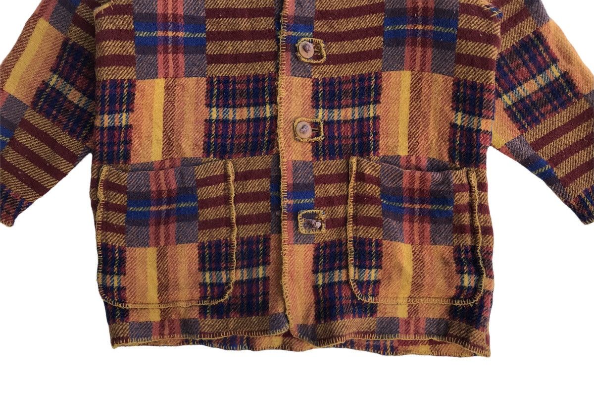 Japanese Brand Dog Fight reconstructed cross stitch trim wool coat jacket Size US L / EU 52-54 / 3 - 3 Thumbnail