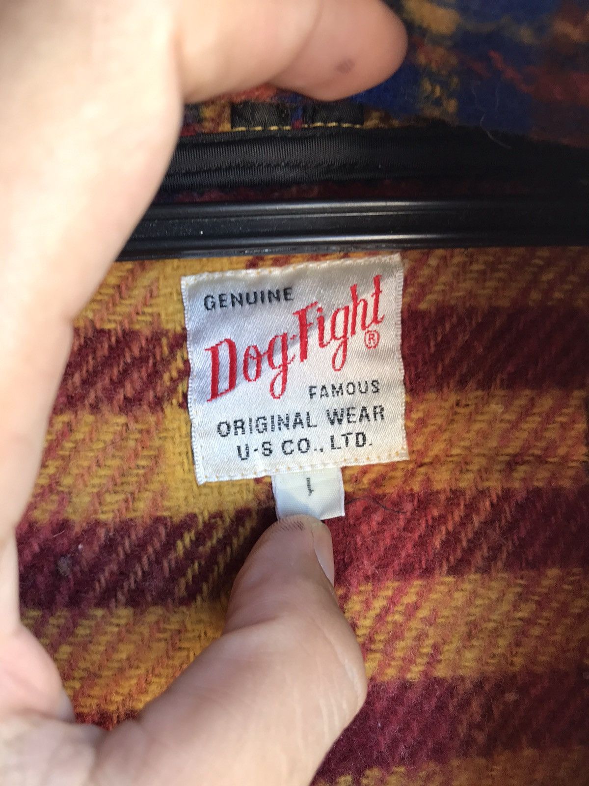 Japanese Brand Dog Fight reconstructed cross stitch trim wool coat jacket Size US L / EU 52-54 / 3 - 7 Thumbnail