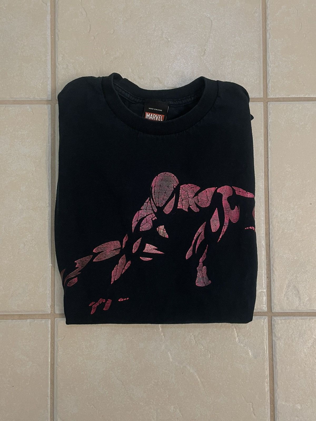 Women's Spider-Man All in a Day's Work Lightweight French Terry Wide Neck Long Sleeve Graphic Shirt - Heather Charcoal - X-Large