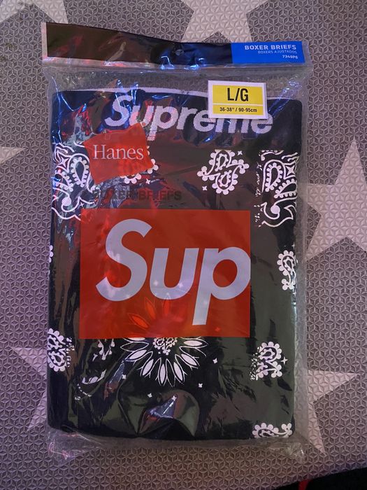 Supreme x Hanes Bandana Black Boxer Briefs