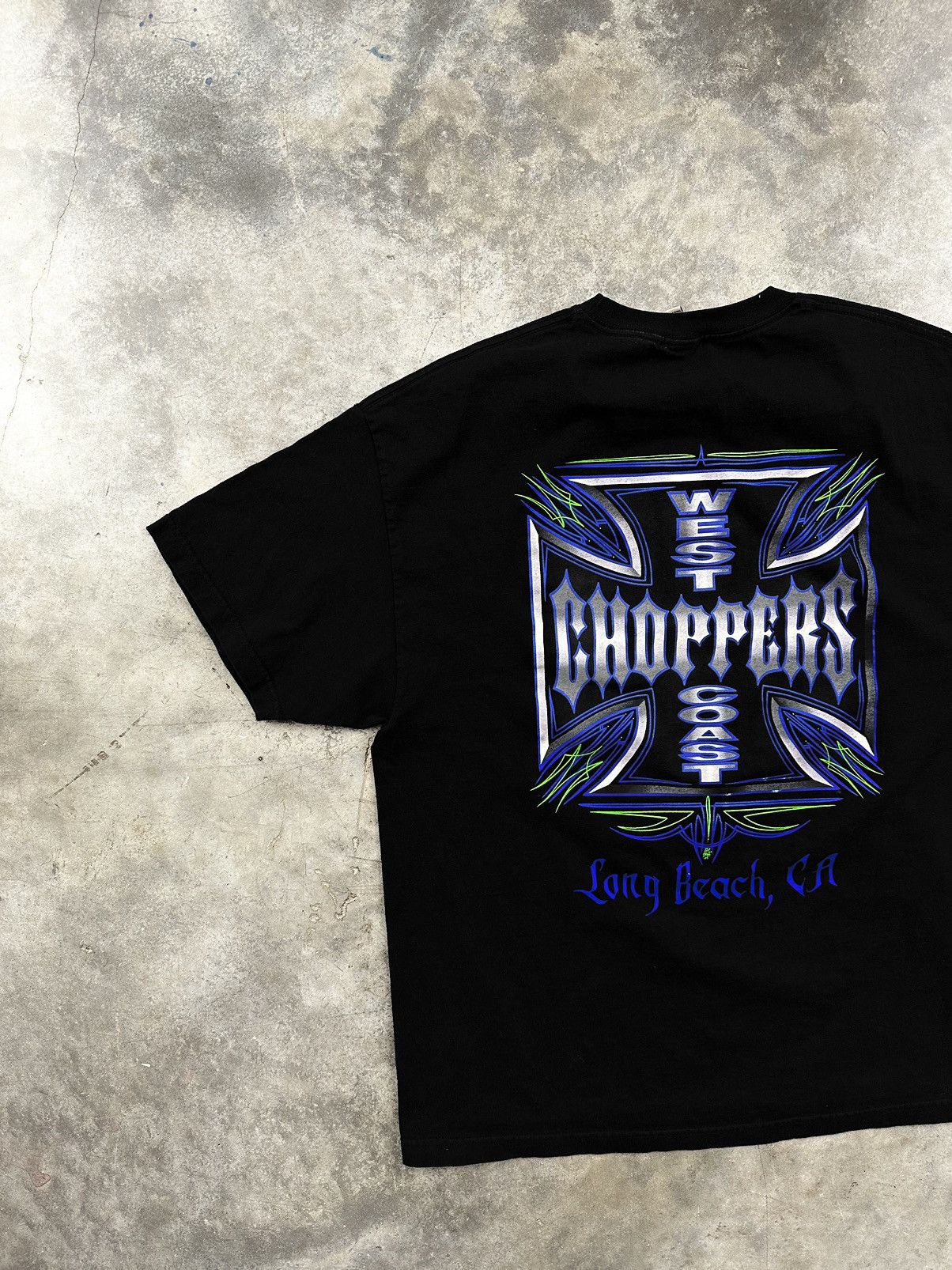 Vintage Vintage Weastcoast Choppers Tropical Cross Logo Tee Black Size US XXL / EU 58 / 5 - 2 Thumbnail