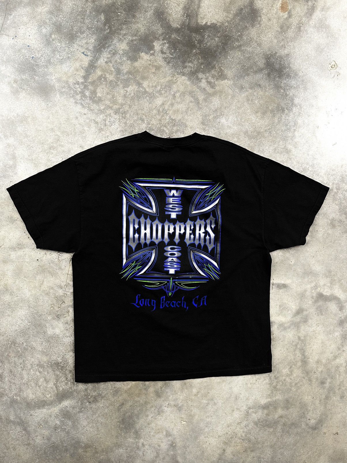 Vintage Vintage Weastcoast Choppers Tropical Cross Logo Tee Black Size US XXL / EU 58 / 5 - 1 Thumbnail