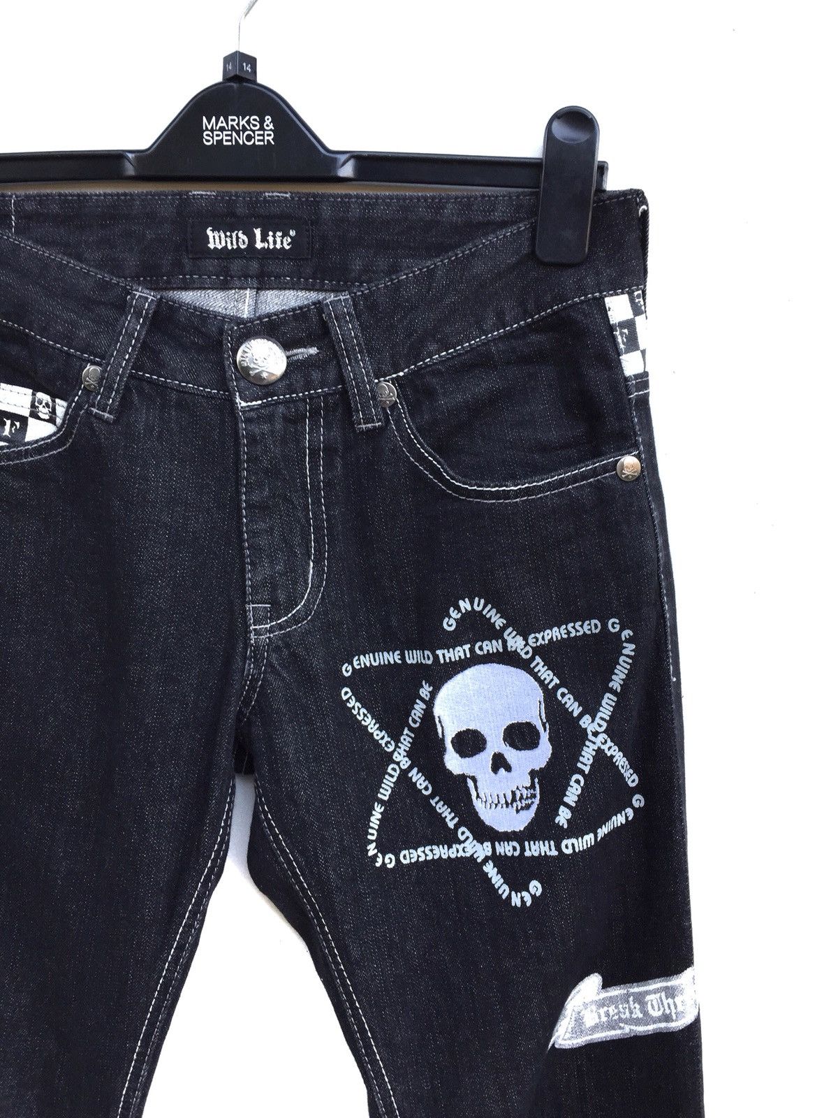 Japanese Brand Japanese Brand Wild Life Embroidered Skull Jeans Size US 30 / EU 46 - 4 Thumbnail