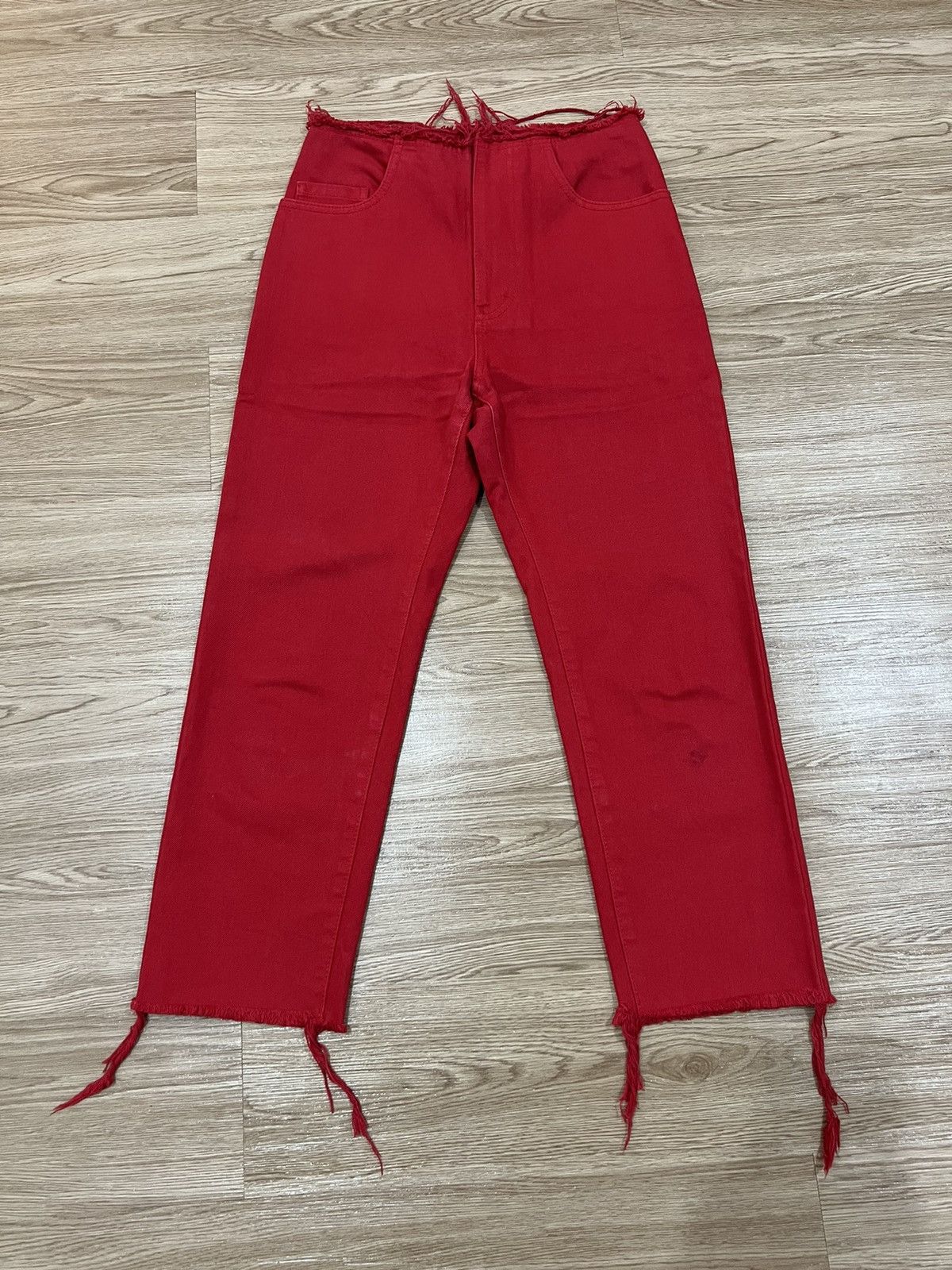 image of Opening Ceremony Distressed Jeans in Red, Men's (Size 26)