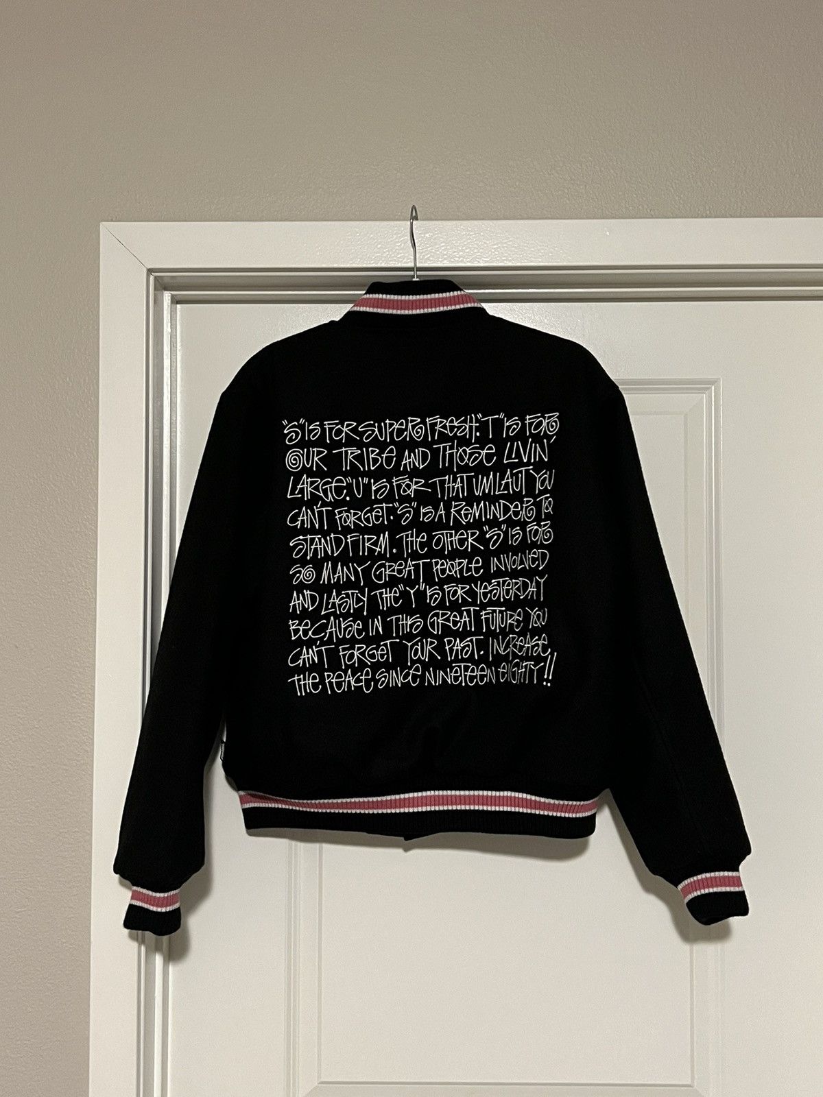 Stussy stussy s talk melton varsity jacket | Grailed