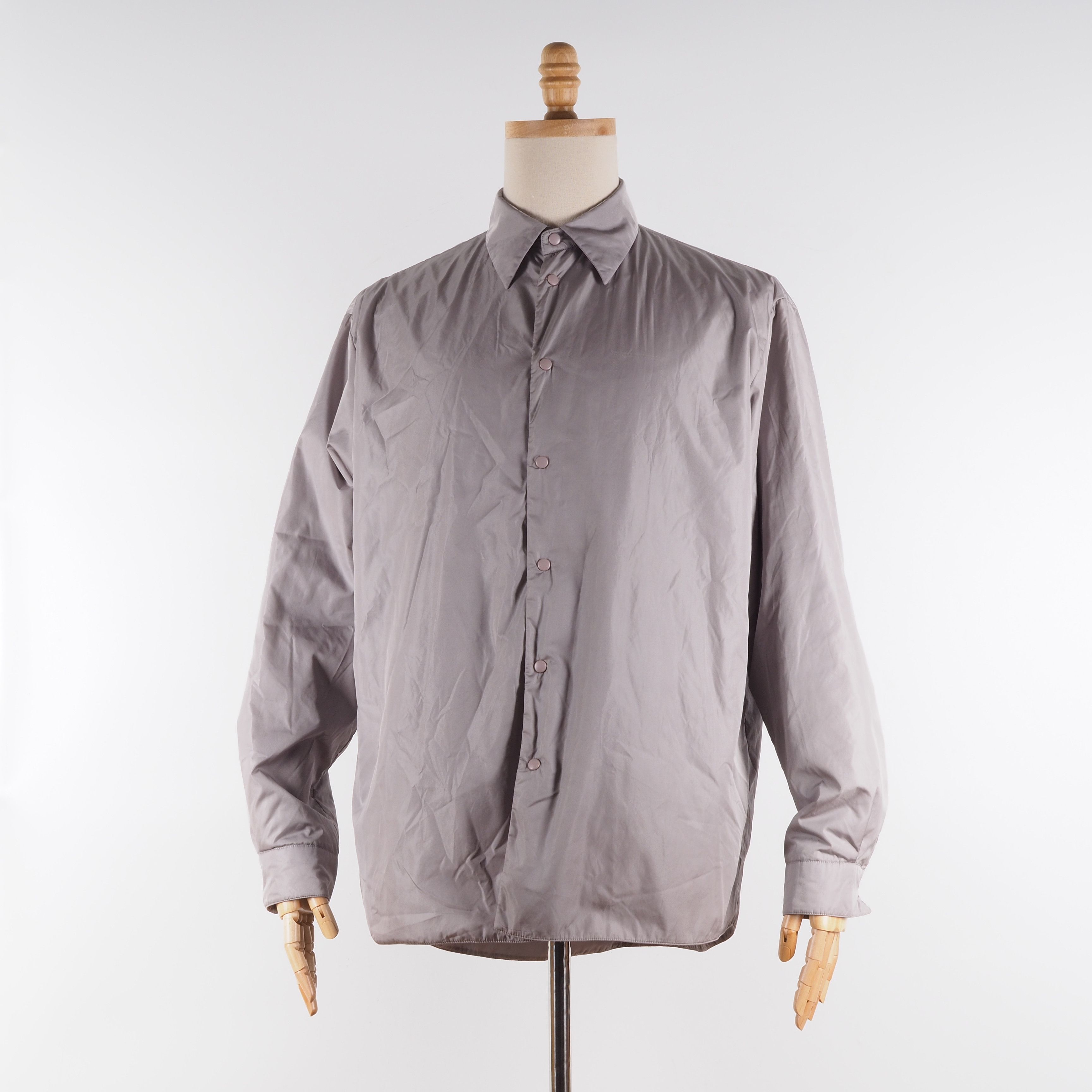 Prada Prada Vintage Gray Padded Shirt Overshirt Jacket Size US L / EU 52-54 / 3 - 14 Thumbnail