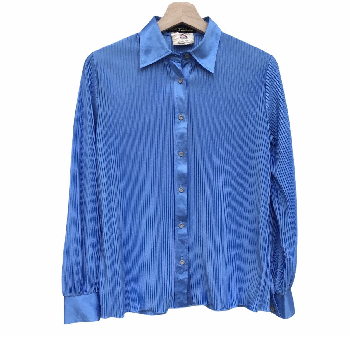 Designer Samuel Leban Women Pleated Button Up Shirt Issey Miyake Size M / US 6-8 / IT 42-44 - 1 Thumbnail