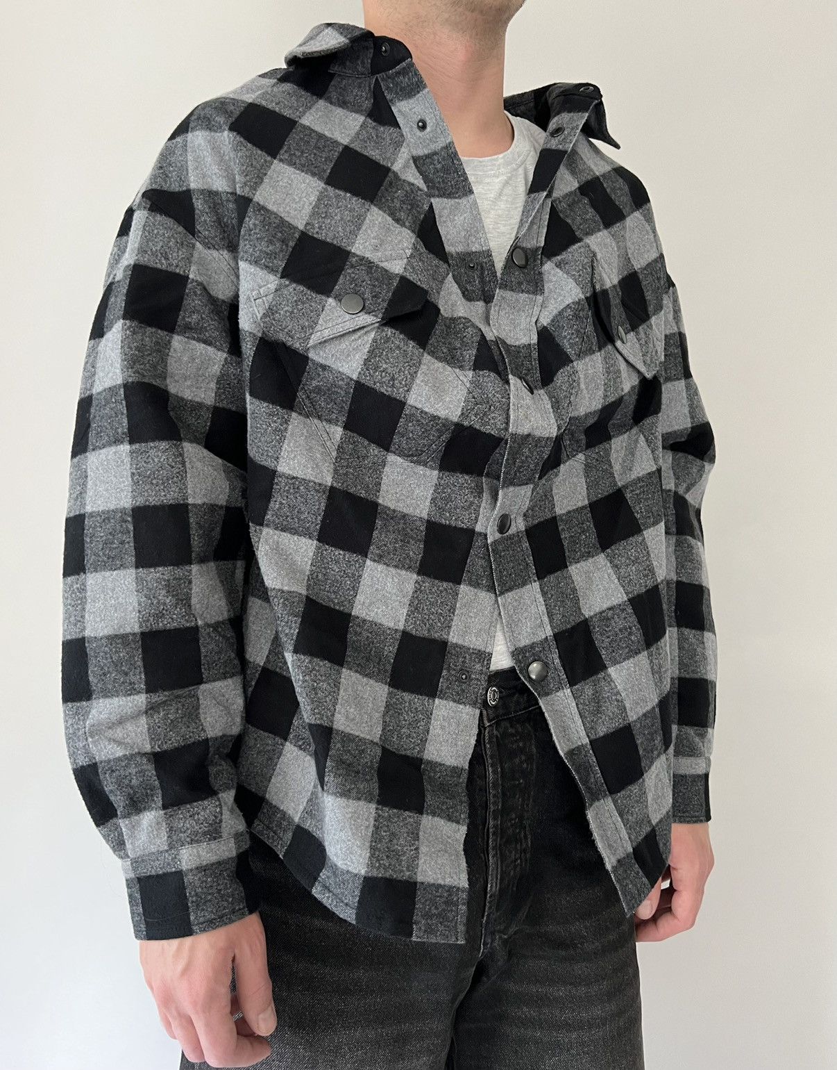 Balenciaga Balenciaga Swing Plaid Padded Flannel Shirt | Grailed