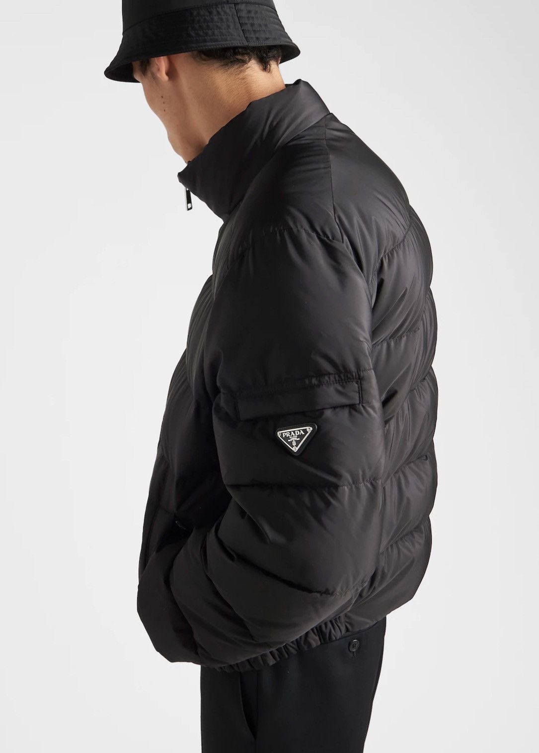 image of $2.75K Prada Short Puffer Jacket in Black, Men's (Size Medium)