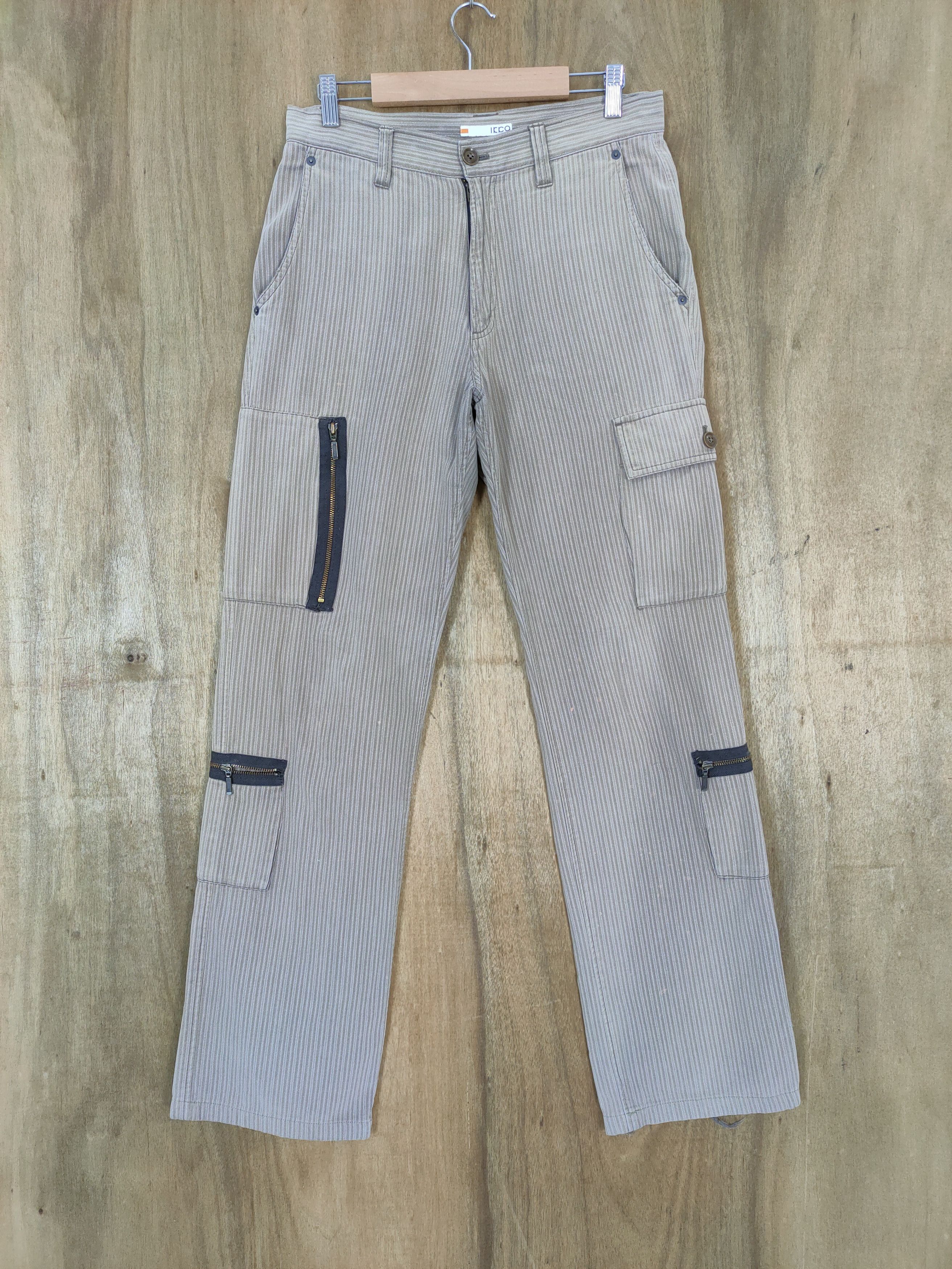 Japanese Brand IKKA MULTIPOCKET POCKET STRIPE CARGO PANTS Size US 30 / EU 46 - 1 Thumbnail