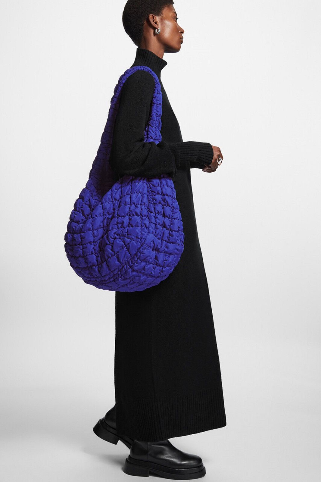 Cos (Blue) COS Quilted Oversize Shoulder Bag