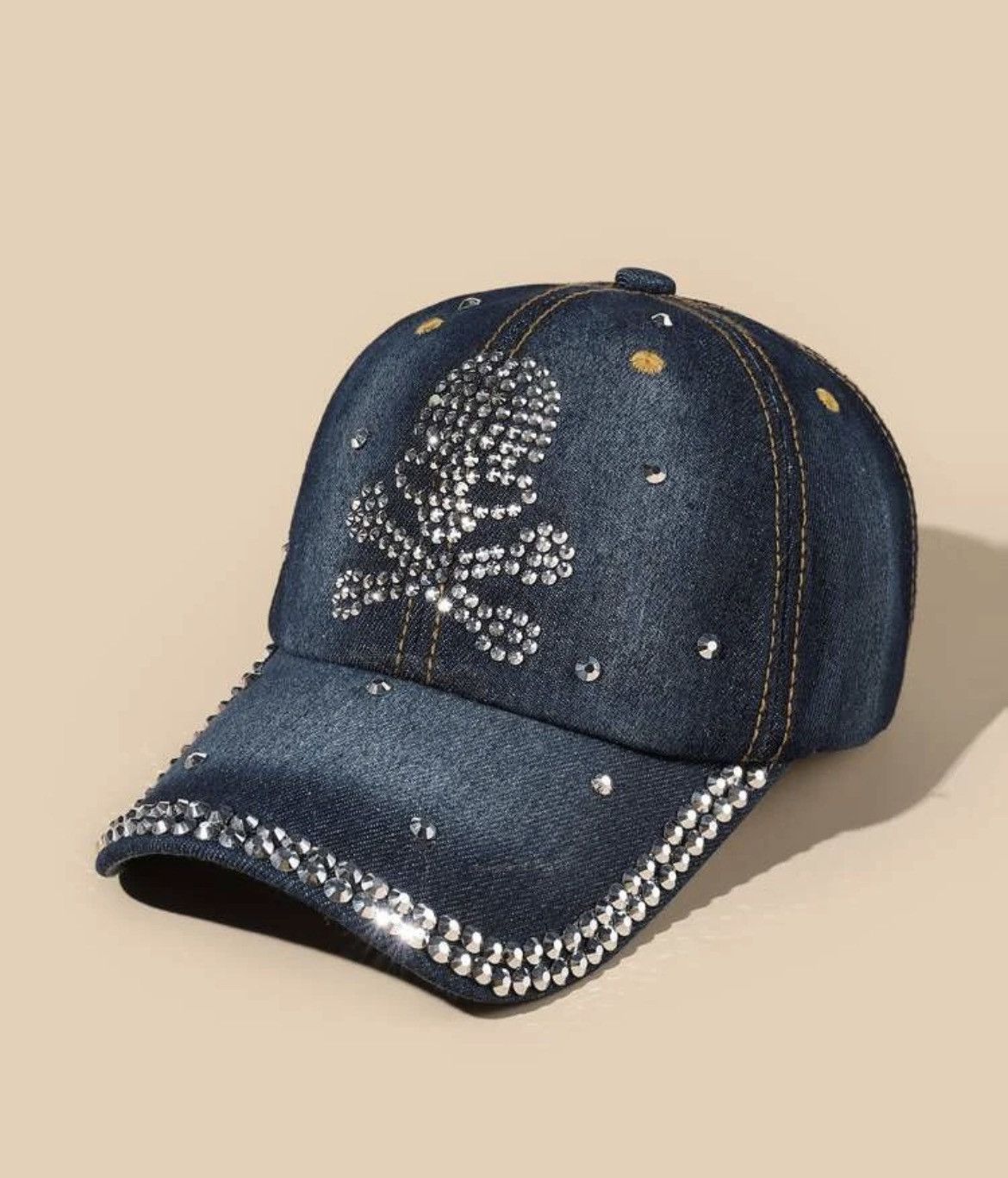 Vintage Rhinestone Skull Baseball Cap Size ONE SIZE - 1 Thumbnail
