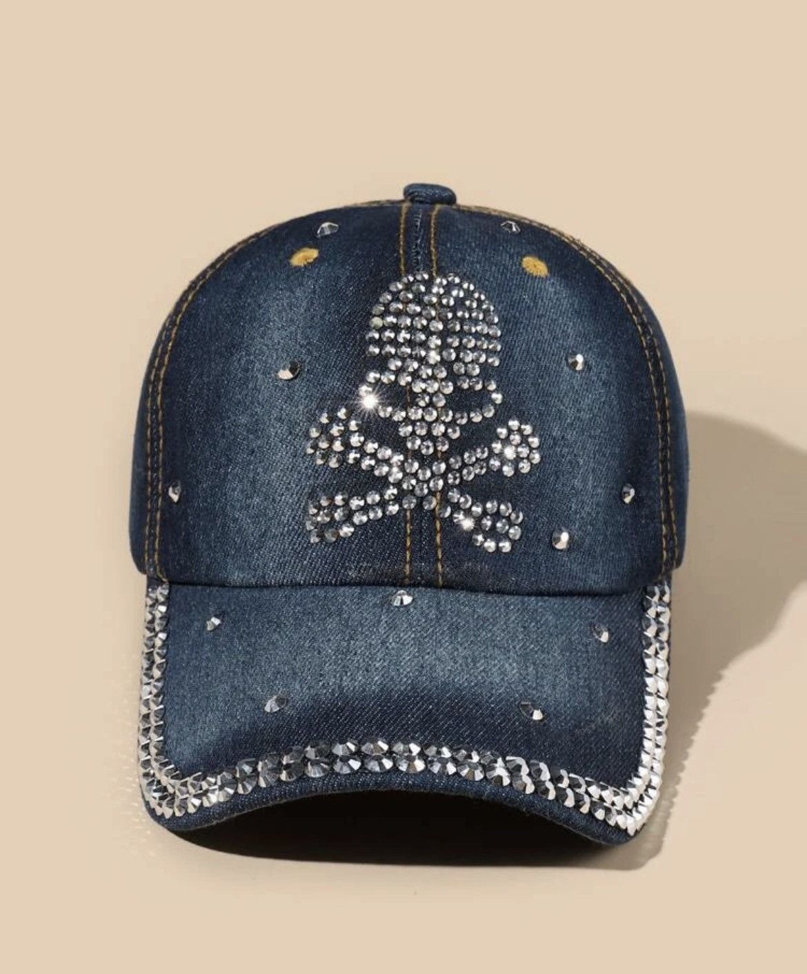 Vintage Rhinestone Skull Baseball Cap Size ONE SIZE - 3 Thumbnail