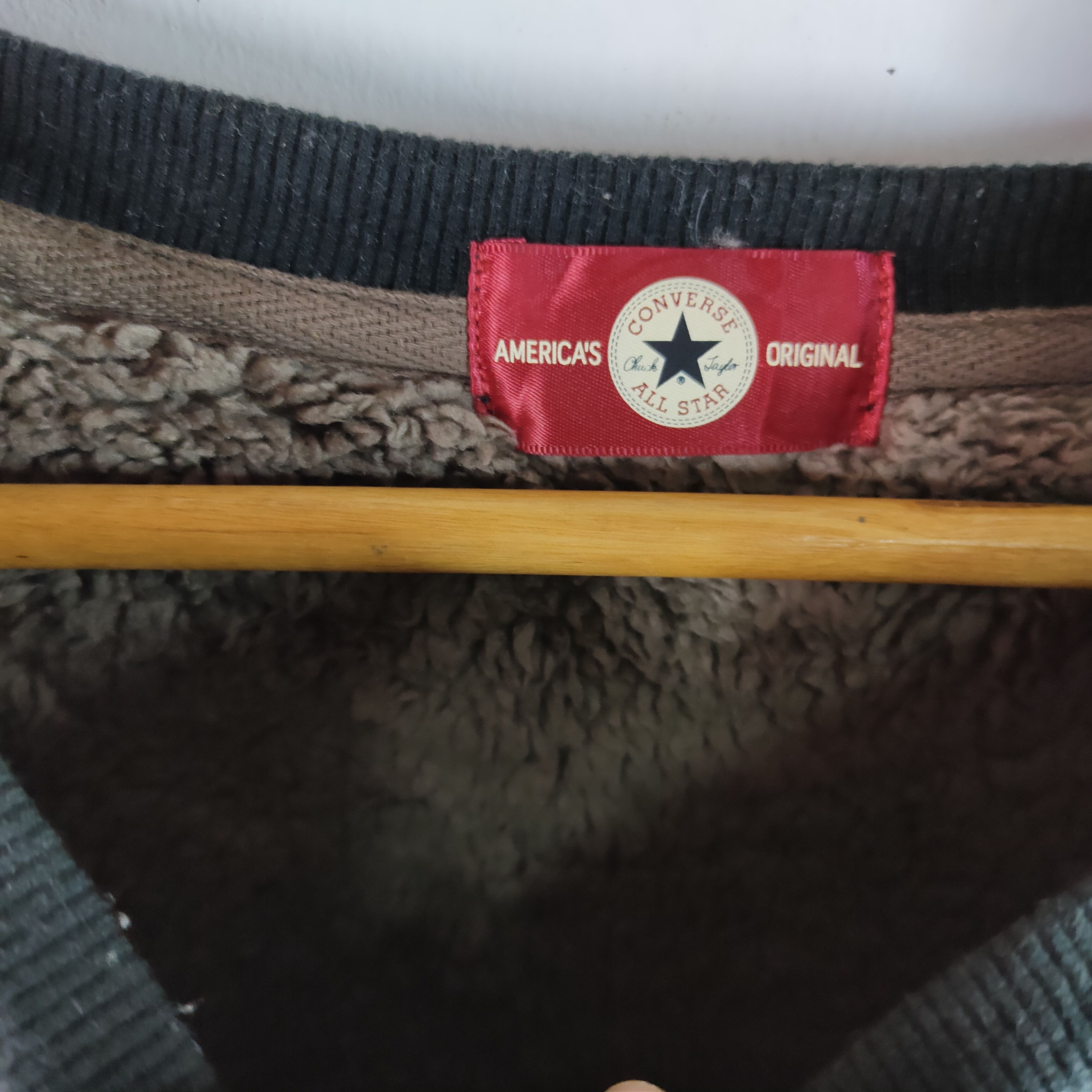 Converse CONVERSE Embroidery Spell Out Sherpa Inside Sweatshirt Size US L / EU 52-54 / 3 - 5 Thumbnail