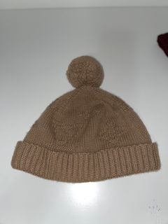 Louis Vuitton knit cap beanie Damier logo wool Used Japan