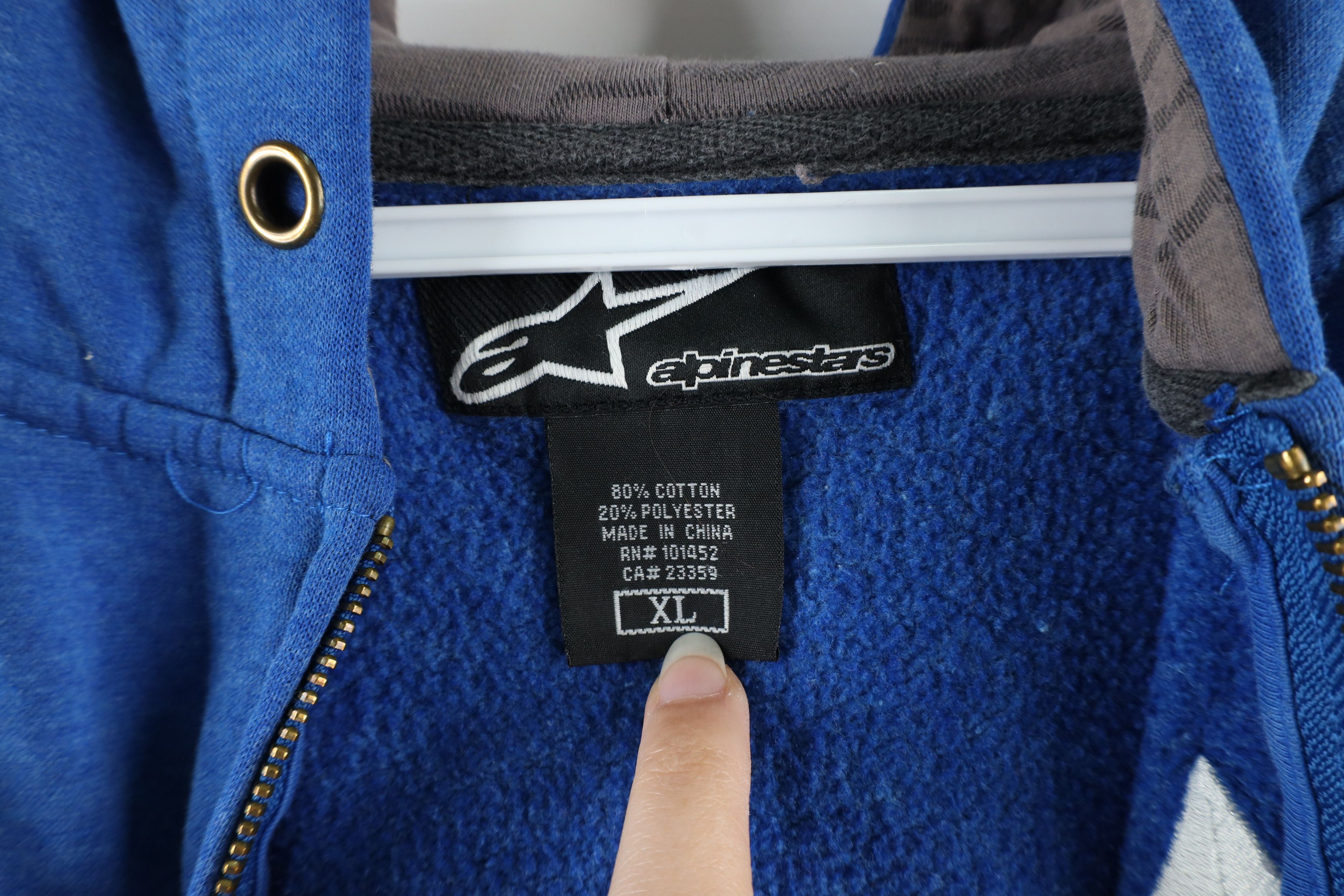 Alpinestars × Vintage Vintage Alpinestars Racing Full Zip Hoodie Sweatshirt Size US XL / EU 56 / 4 - 4 Thumbnail