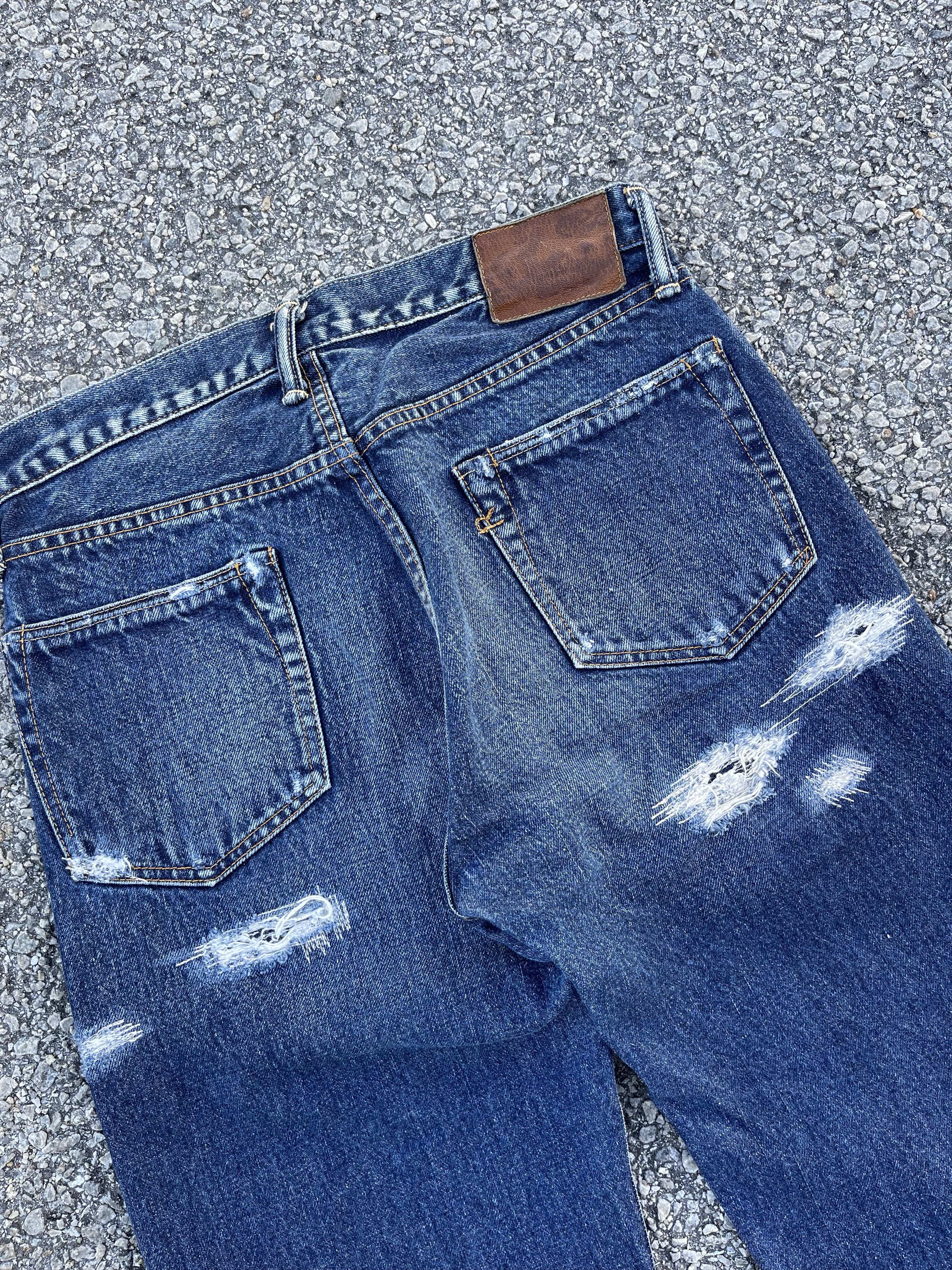 45rpm × Hysteric Glamour × Japanese Brand 45rpm Repairing Distressed Denim Travis Scott Style Size US 30 / EU 46 - 17 Thumbnail