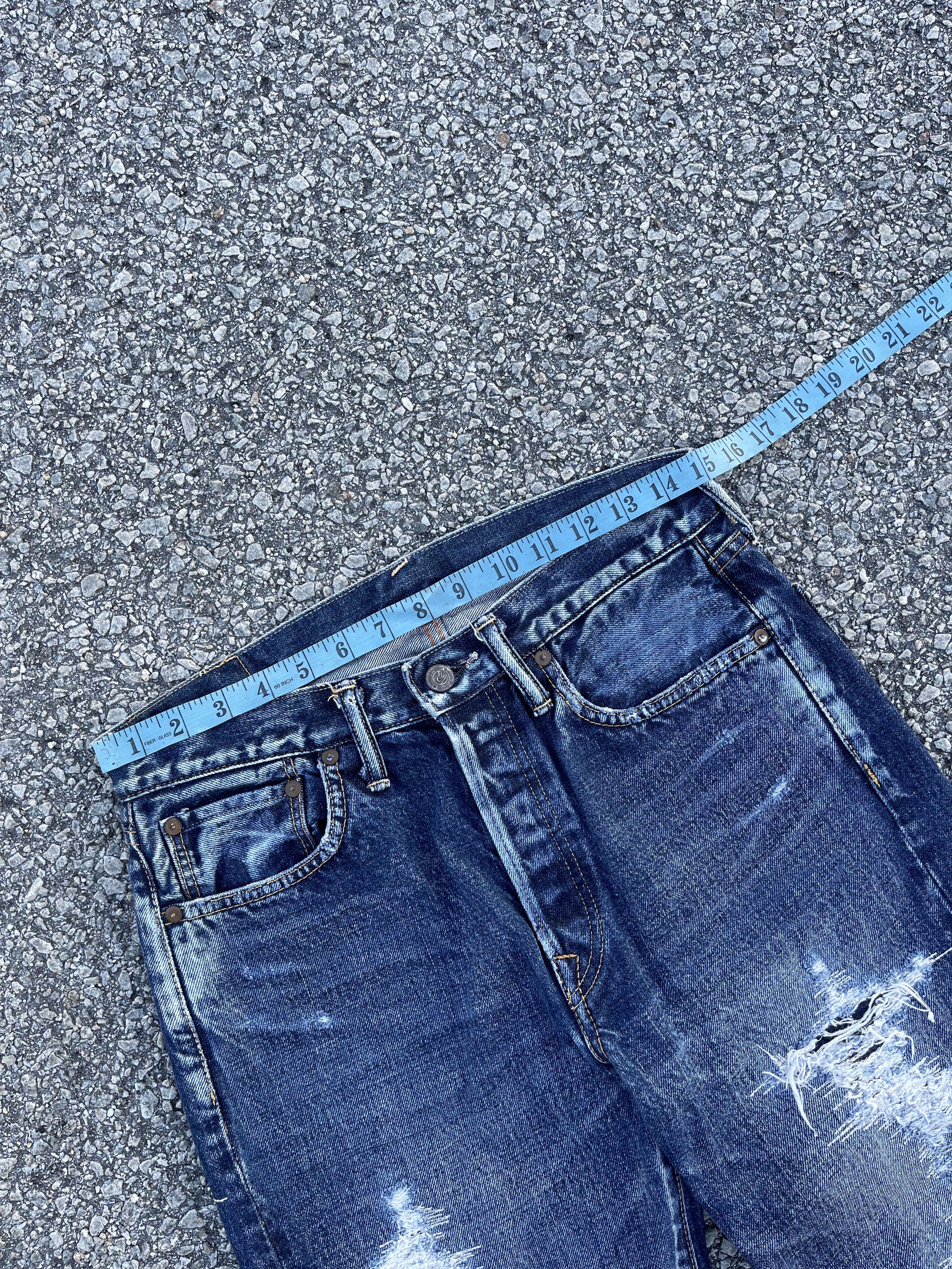 45rpm × Hysteric Glamour × Japanese Brand 45rpm Repairing Distressed Denim Travis Scott Style Size US 30 / EU 46 - 8 Thumbnail