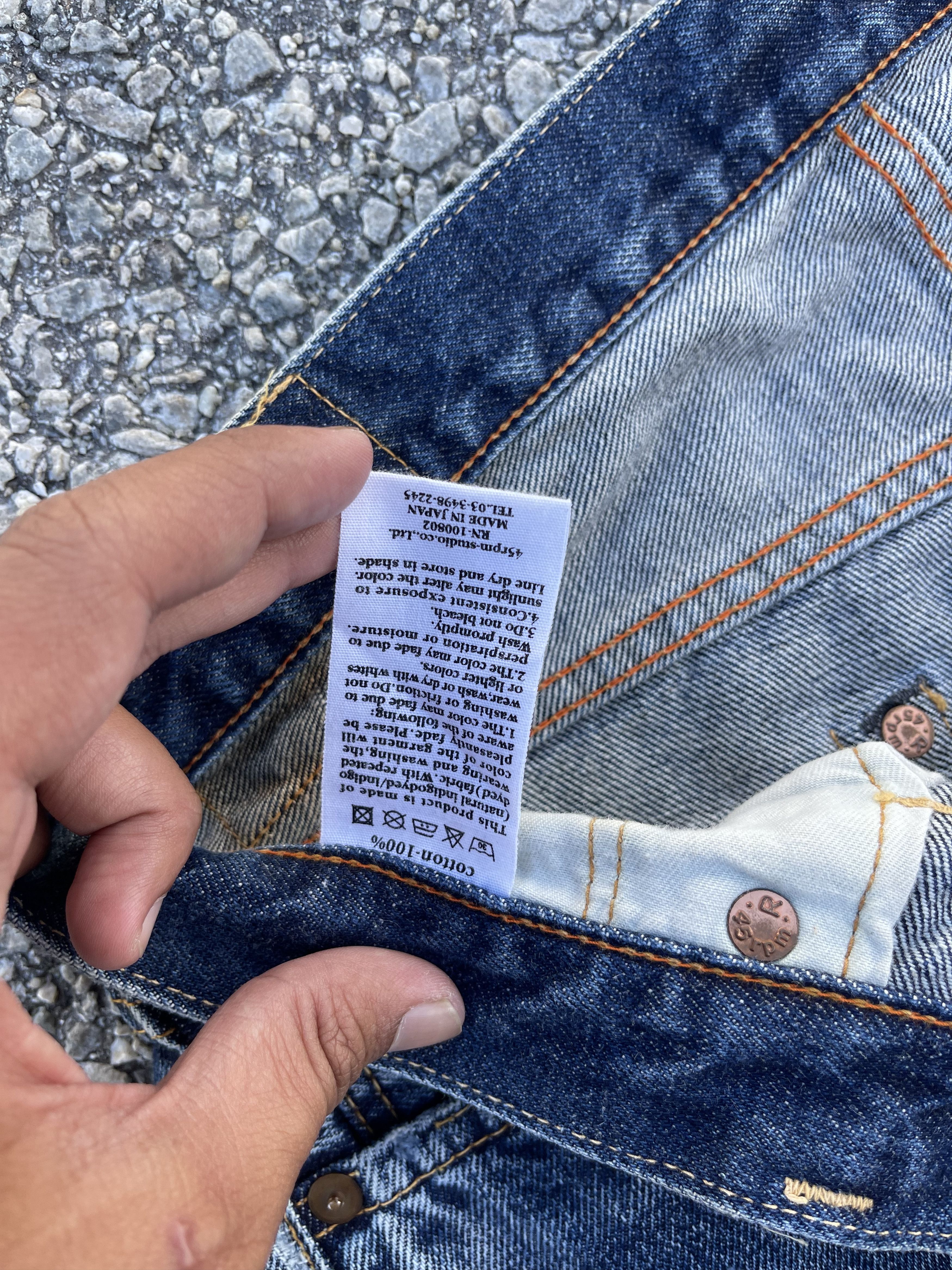 45rpm × Hysteric Glamour × Japanese Brand 45rpm Repairing Distressed Denim Travis Scott Style Size US 30 / EU 46 - 6 Thumbnail