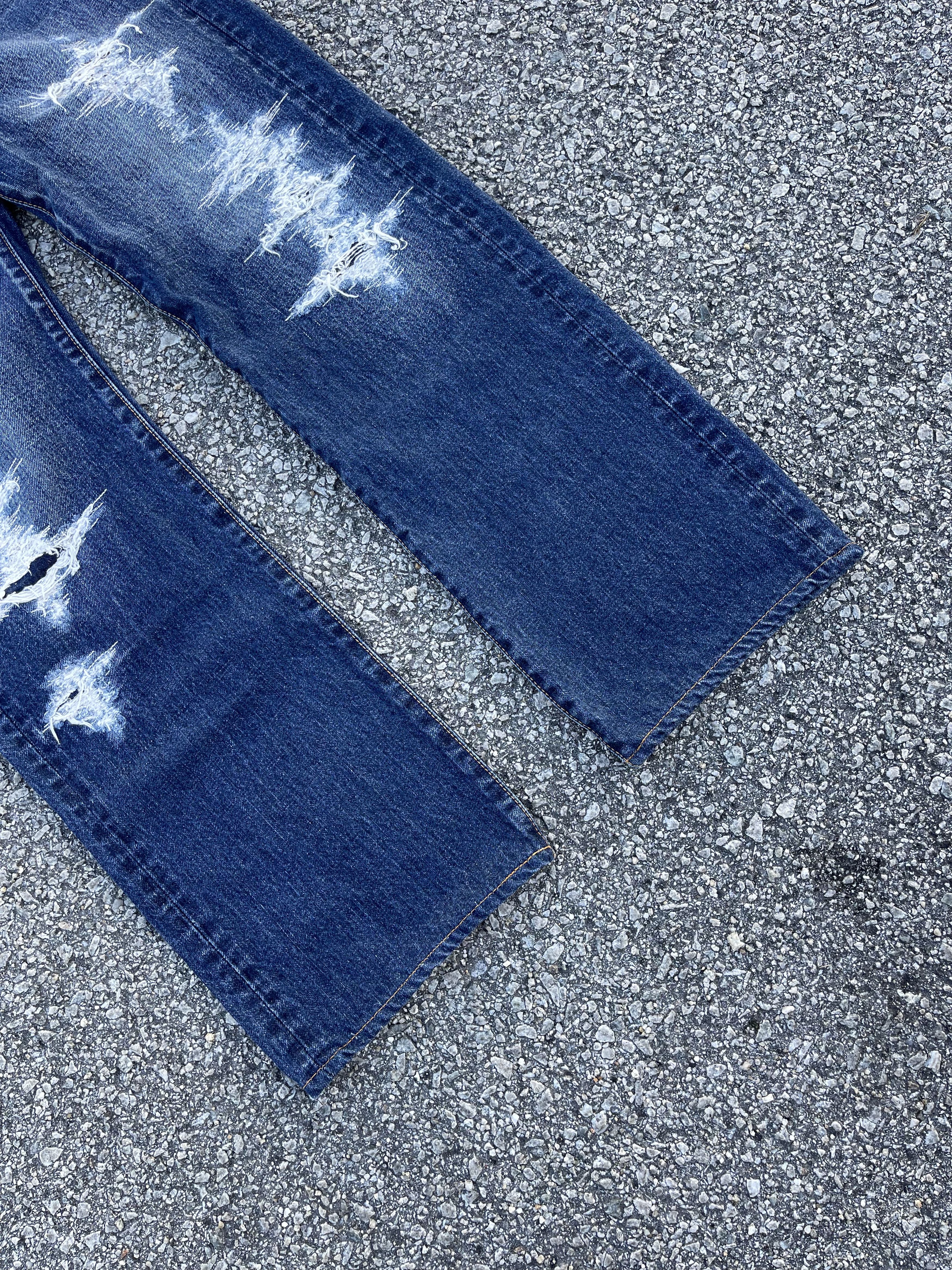 45rpm × Hysteric Glamour × Japanese Brand 45rpm Repairing Distressed Denim Travis Scott Style Size US 30 / EU 46 - 4 Thumbnail