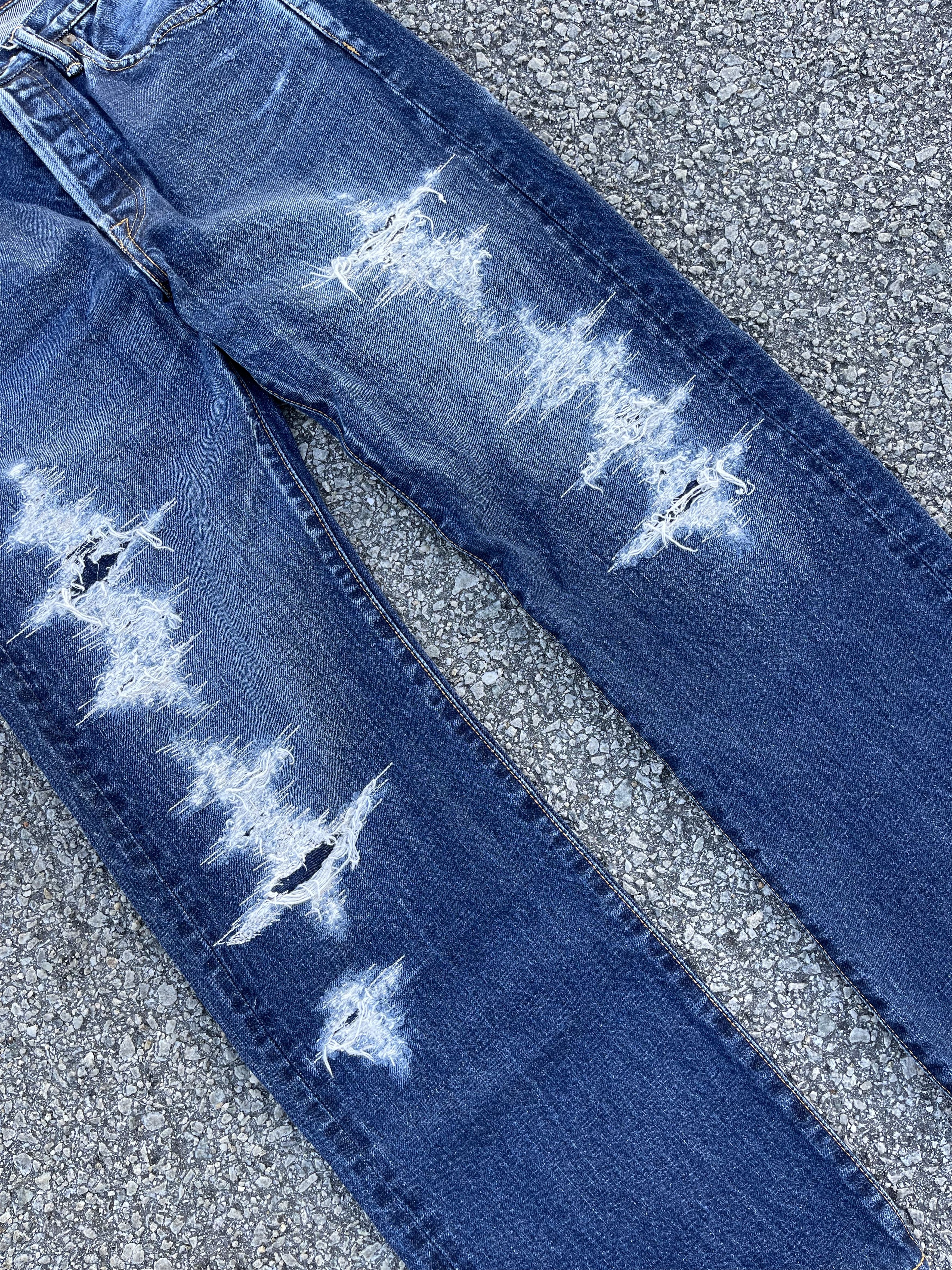 45rpm × Hysteric Glamour × Japanese Brand 45rpm Repairing Distressed Denim Travis Scott Style Size US 30 / EU 46 - 3 Thumbnail