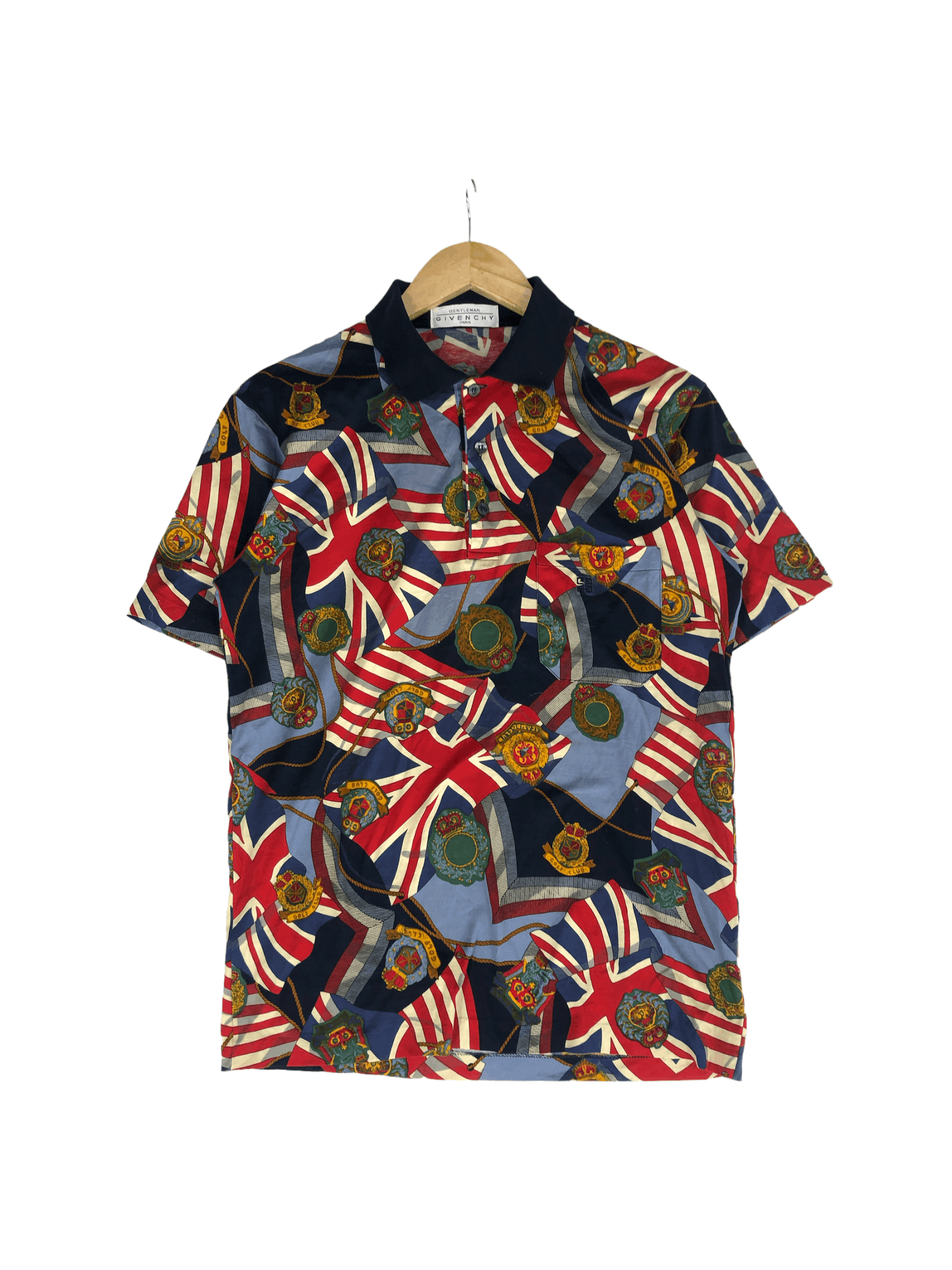 Givenchy Vintage Givenchy All Over Print UK & USA Flag Polo Tee Size US M / EU 48-50 / 2 - 1 Thumbnail