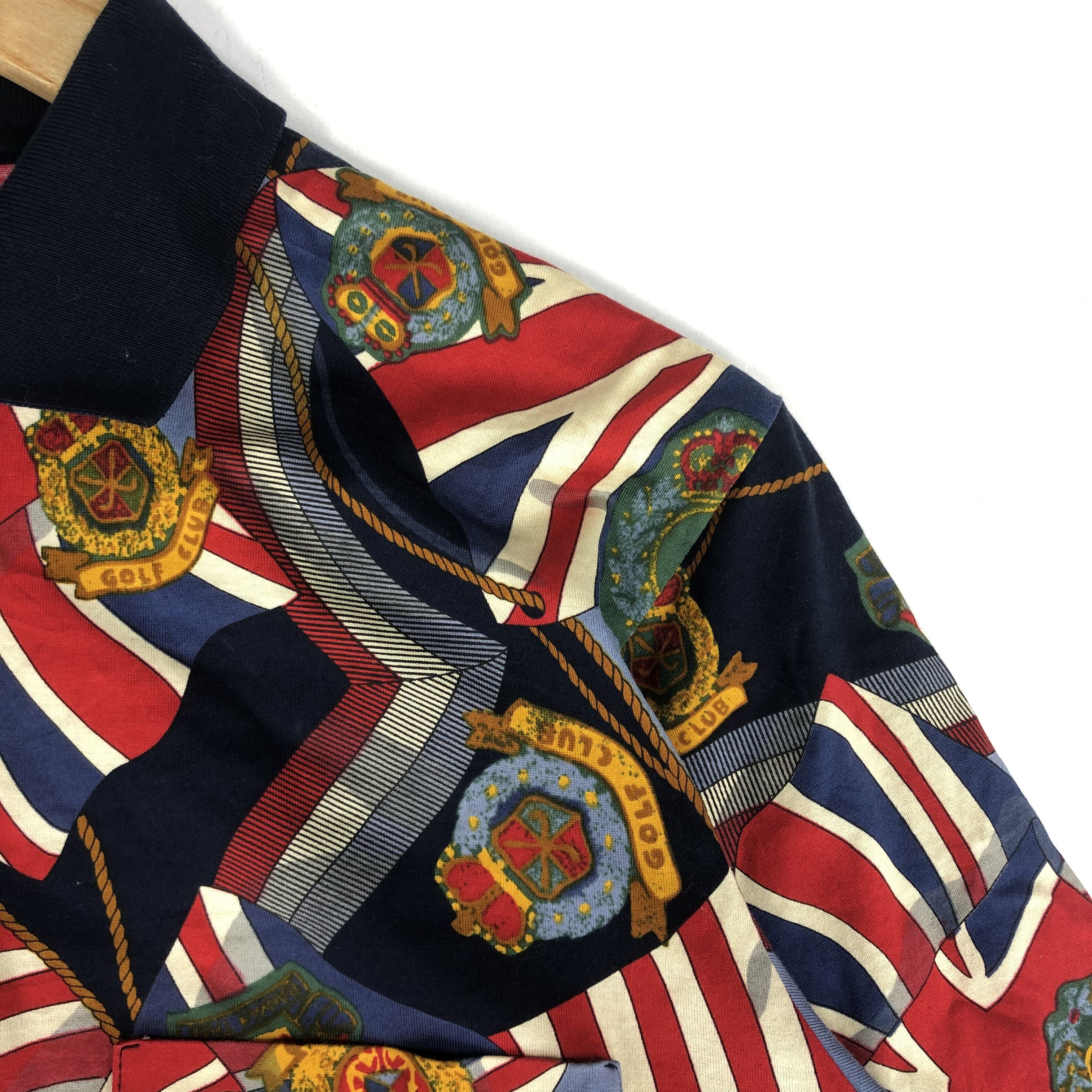 Givenchy Vintage Givenchy All Over Print UK & USA Flag Polo Tee Size US M / EU 48-50 / 2 - 5 Thumbnail
