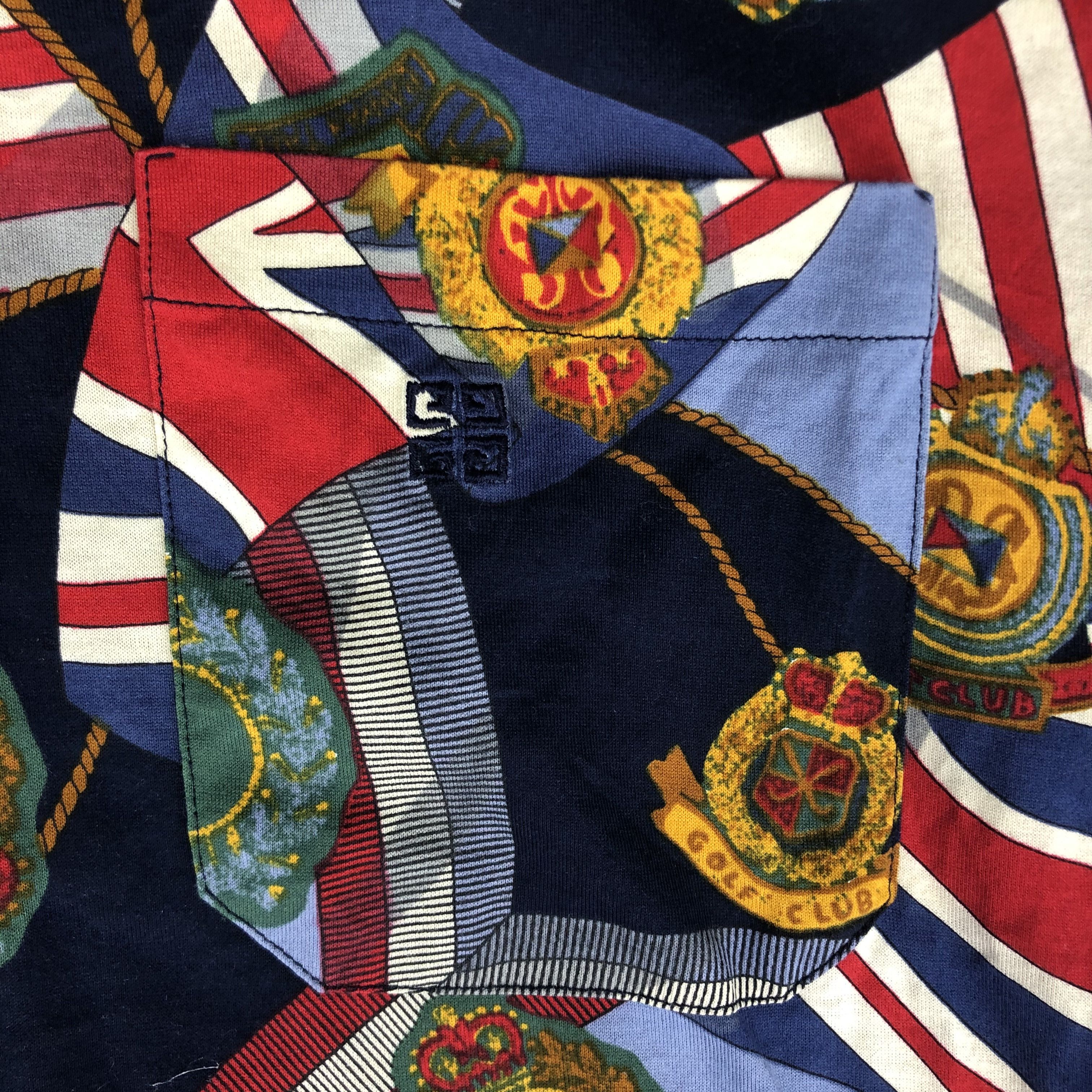 Givenchy Vintage Givenchy All Over Print UK & USA Flag Polo Tee Size US M / EU 48-50 / 2 - 7 Thumbnail