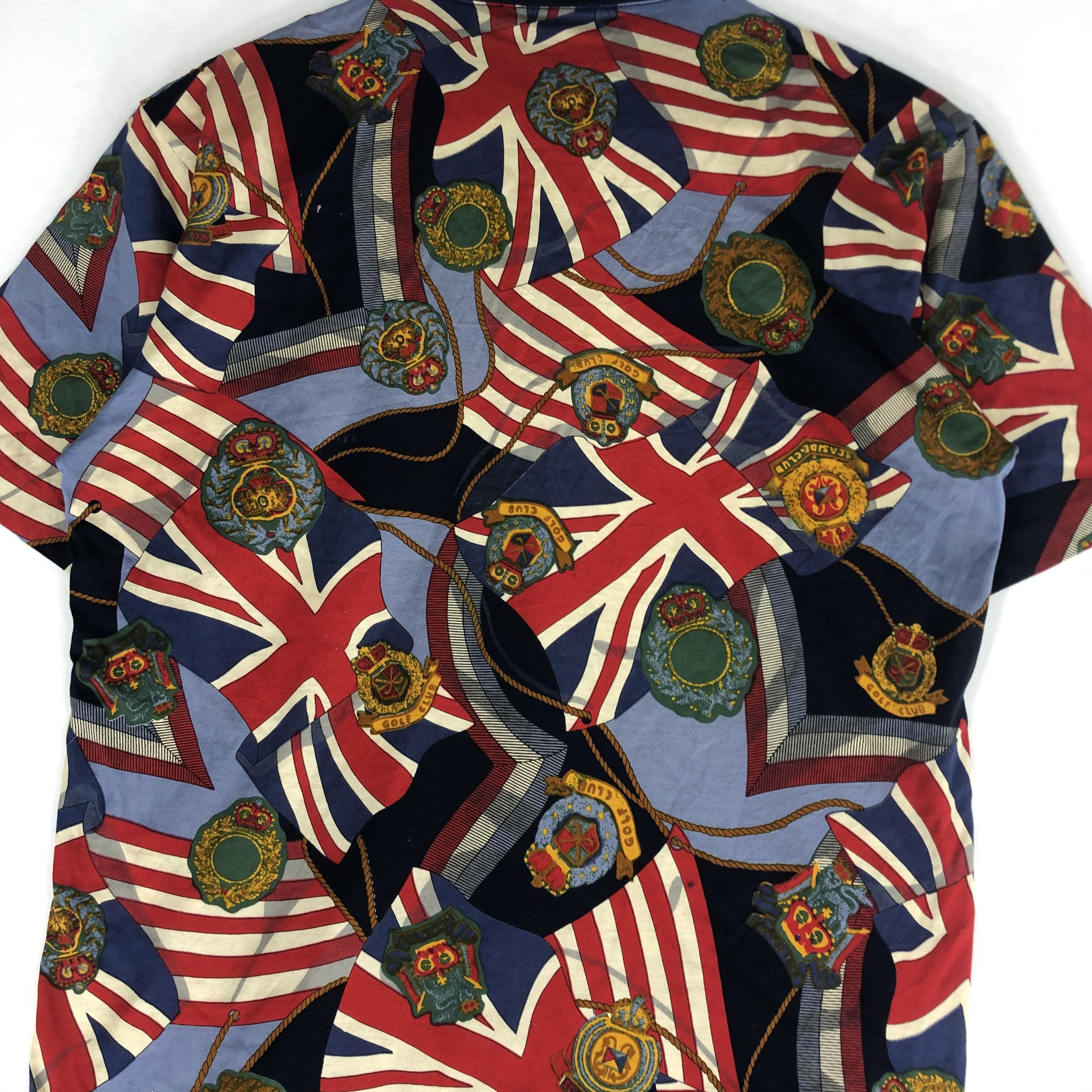Givenchy Vintage Givenchy All Over Print UK & USA Flag Polo Tee Size US M / EU 48-50 / 2 - 8 Thumbnail