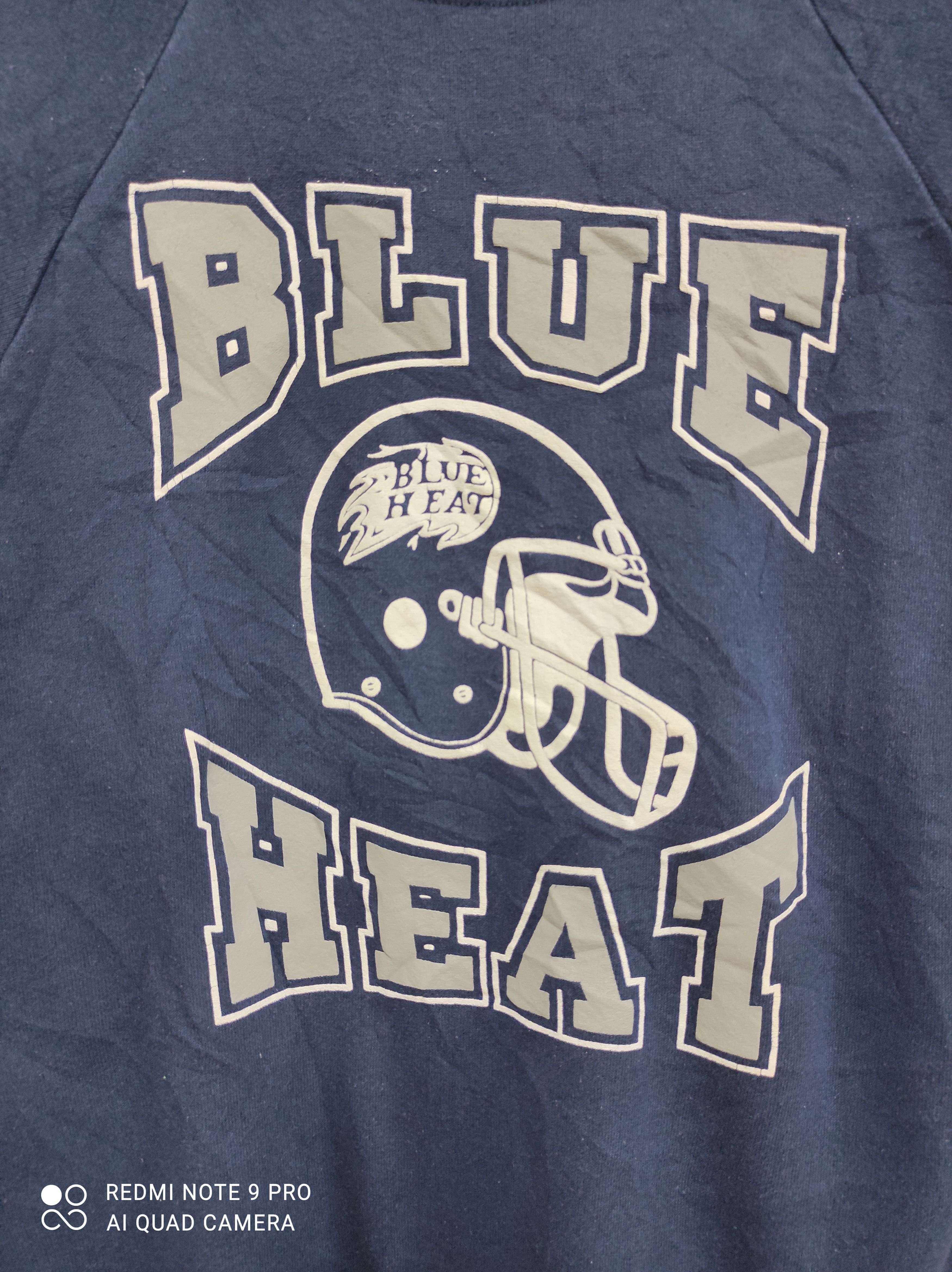 Japanese Brand × Vintage Vintage Blue Heat Sweatshirt Made in USA Size US L / EU 52-54 / 3 - 5 Thumbnail