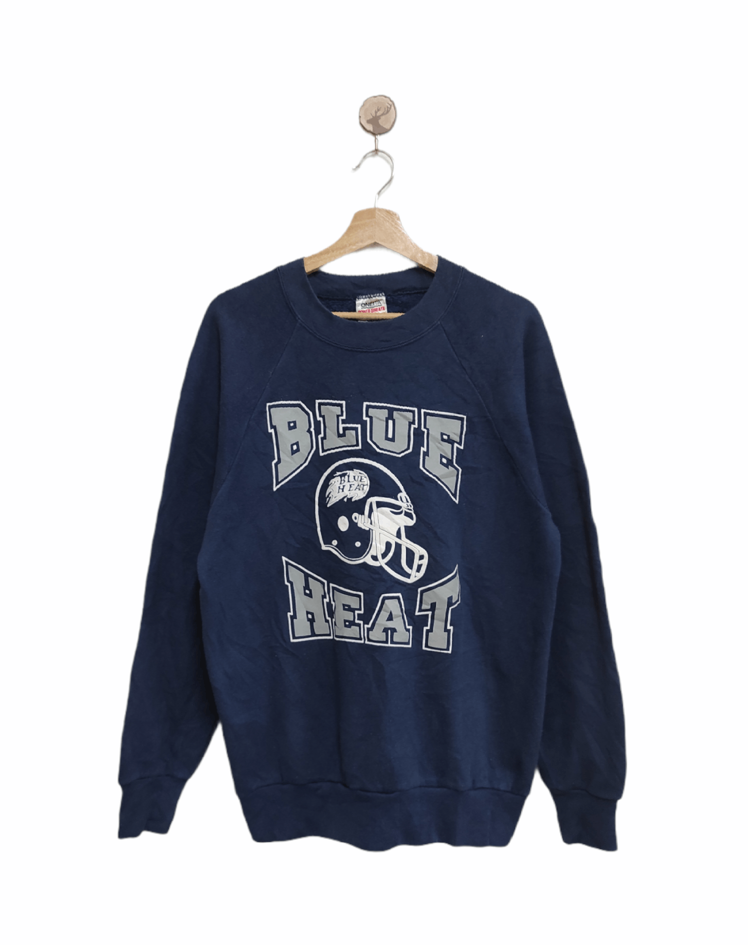 Japanese Brand × Vintage Vintage Blue Heat Sweatshirt Made in USA Size US L / EU 52-54 / 3 - 1 Thumbnail