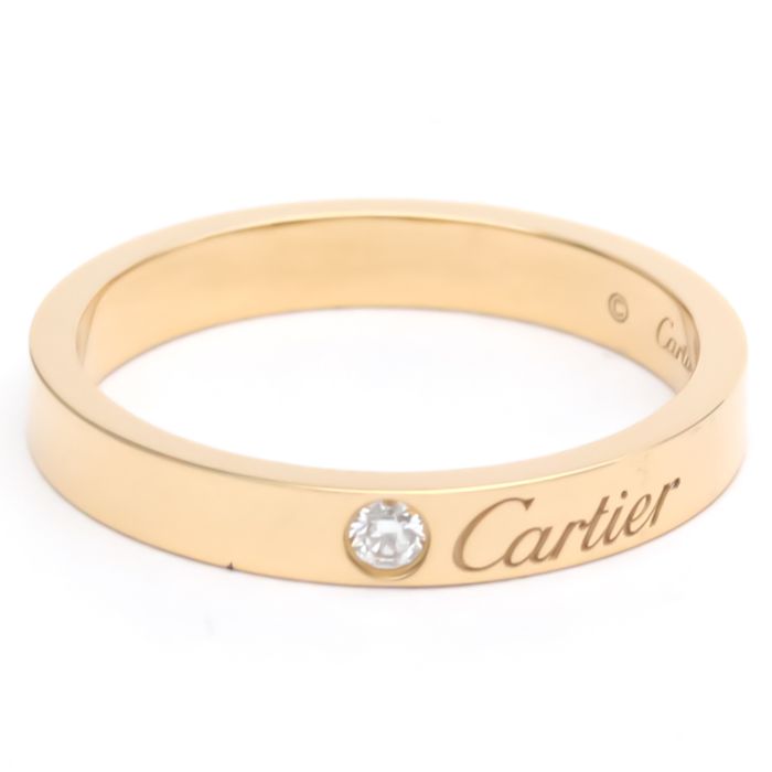 Cartier Polished CARTIER Engraved Ring Diamond #56 US 7 1/2 18K Pink ...