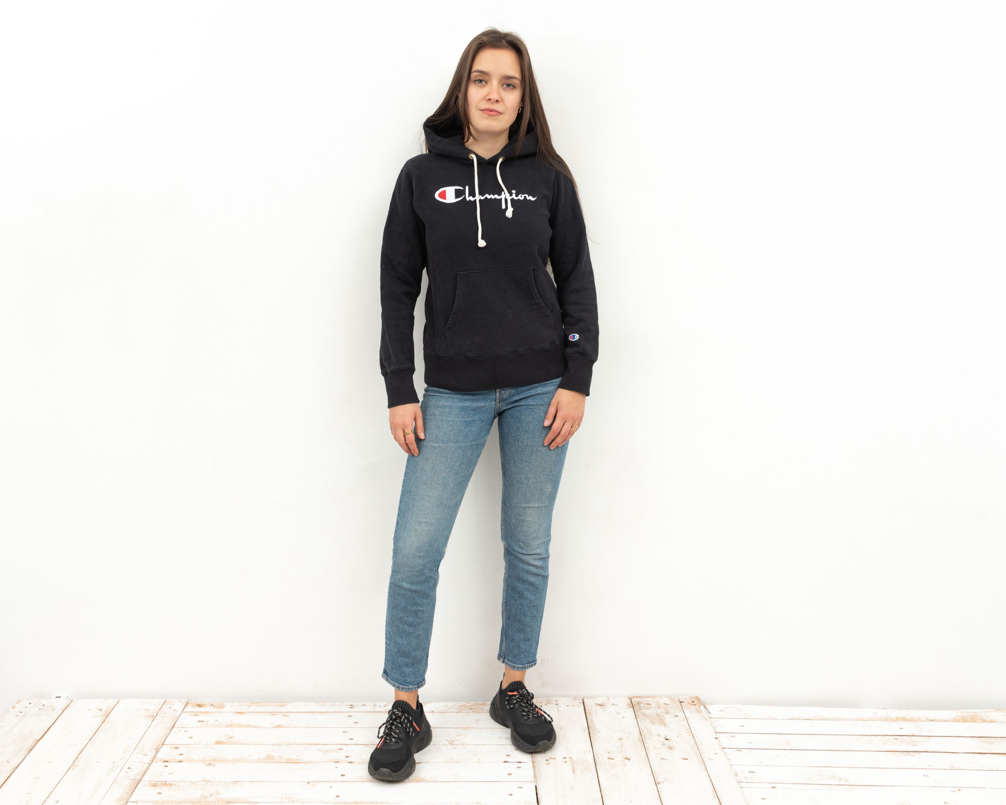 Champion × Vintage Reverse Weave Warm Up Hoodie Pullover Jumper Sweatshirt Top Size M / US 6-8 / IT 42-44 - 1 Thumbnail