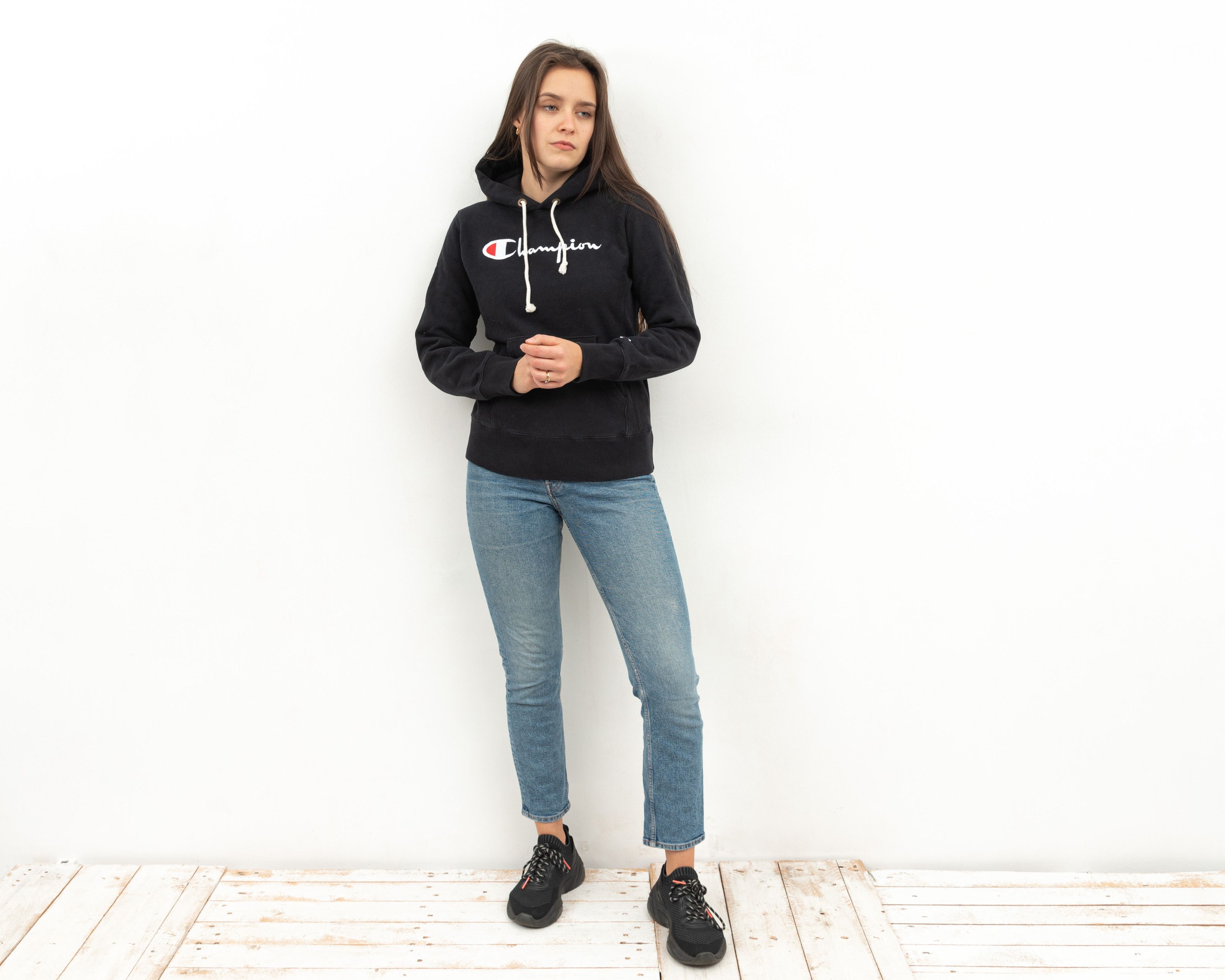Champion × Vintage Reverse Weave Warm Up Hoodie Pullover Jumper Sweatshirt Top Size M / US 6-8 / IT 42-44 - 2 Thumbnail