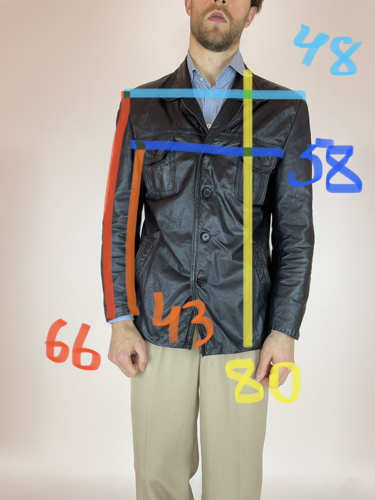 Vintage Vintage leather jacket Fair Play Mens size 56 Size US XL / EU 56 / 4 - 14 Thumbnail