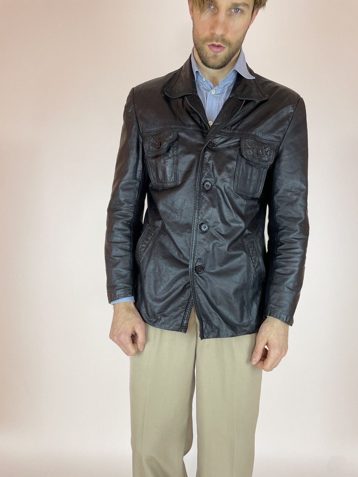 Vintage Vintage leather jacket Fair Play Mens size 56 Size US XL / EU 56 / 4 - 1 Thumbnail