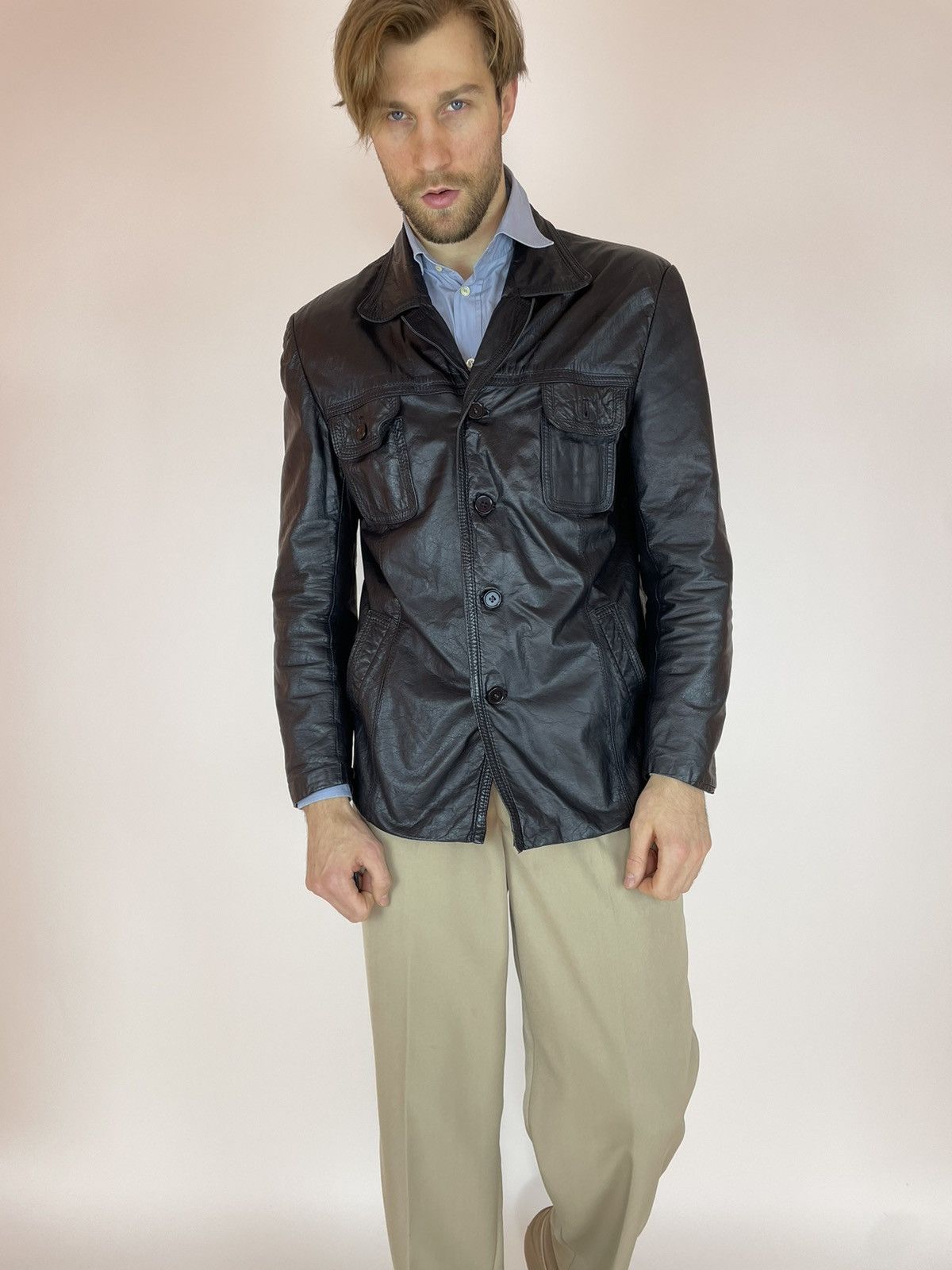 Vintage Vintage leather jacket Fair Play Mens size 56 Size US XL / EU 56 / 4 - 2 Thumbnail