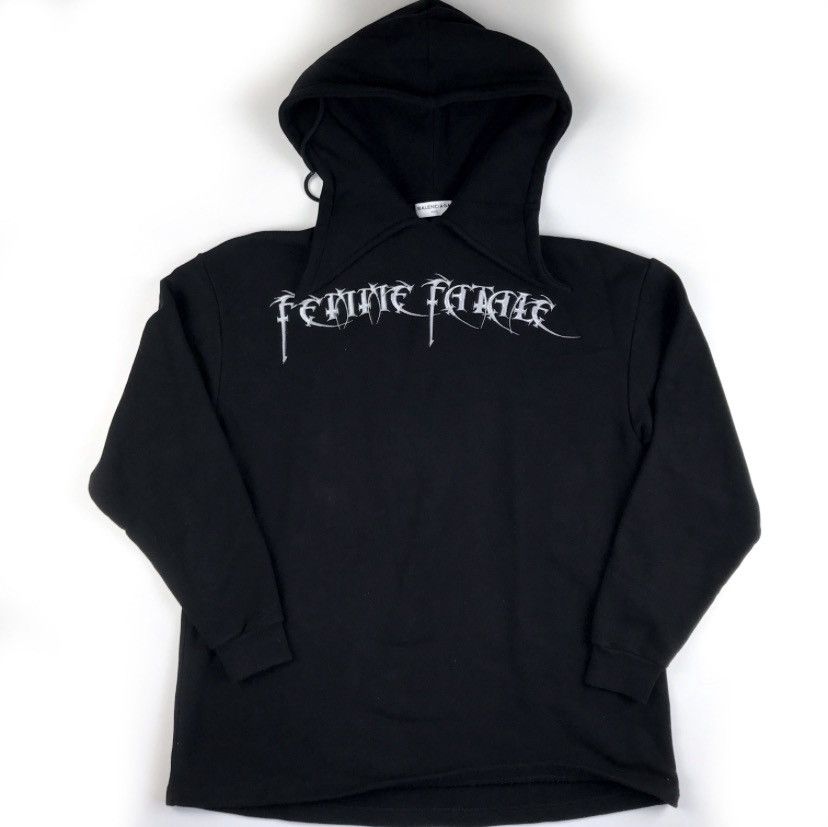Balenciaga Balenciaga “ Femme Fatale “ scarff hoodie | Grailed