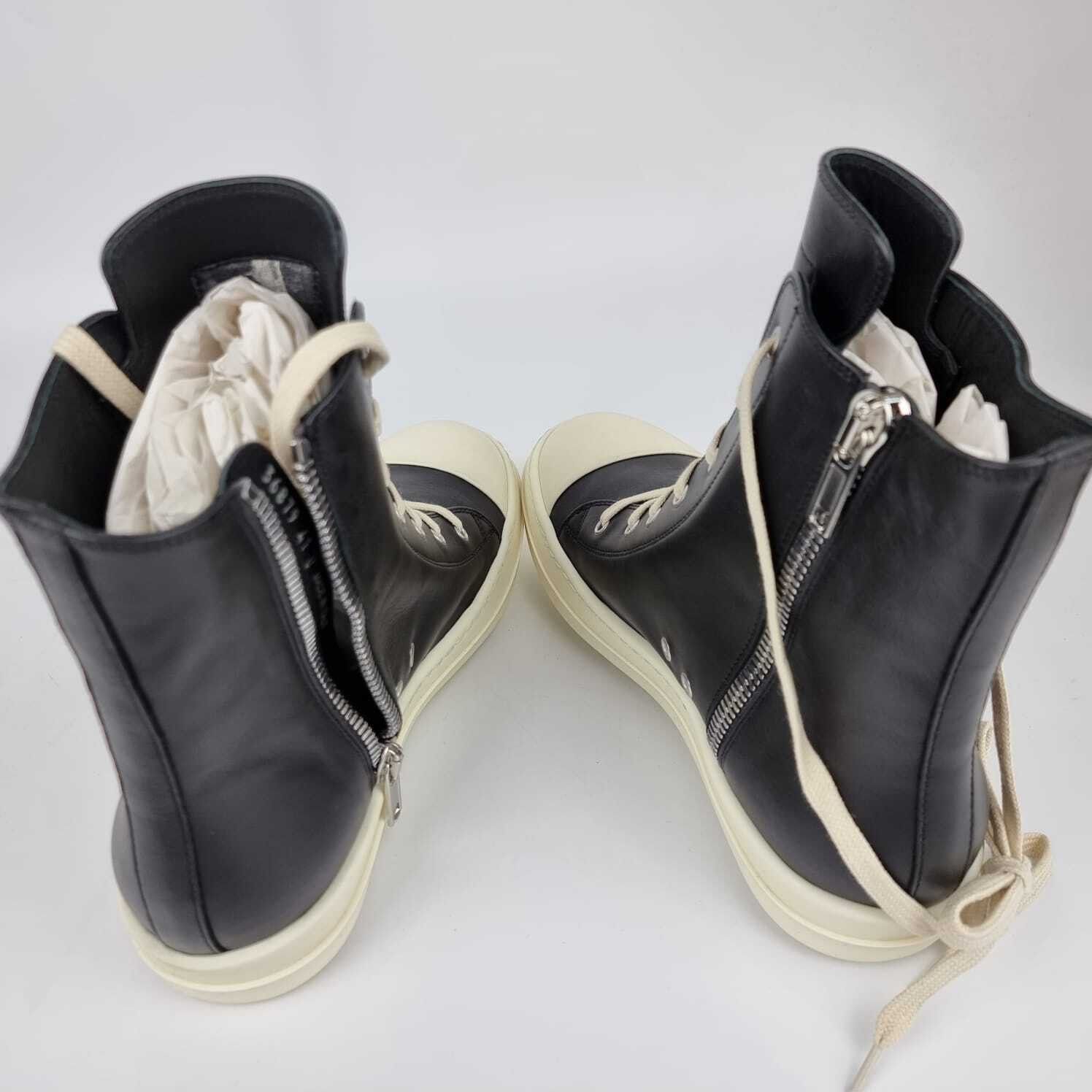 Rick Owens Rick Owens Ramones Leather High Top Sneakers New