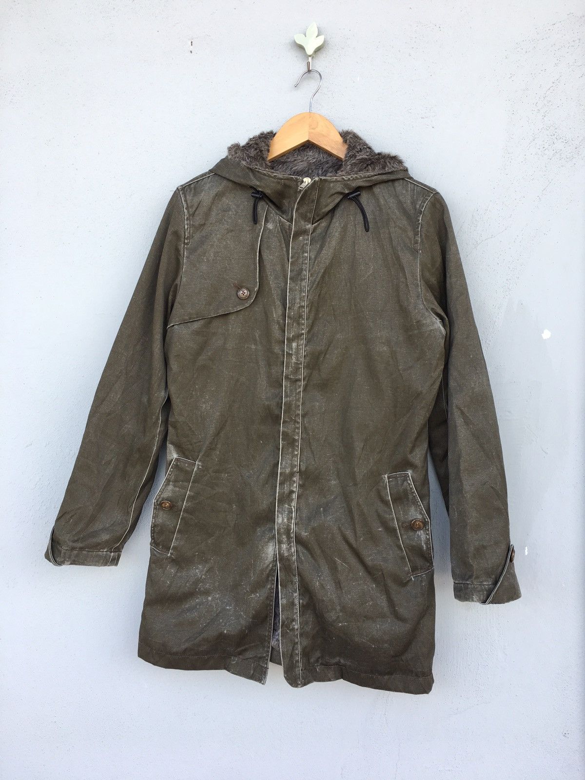 abahouse distressed sherpa/fur jacket