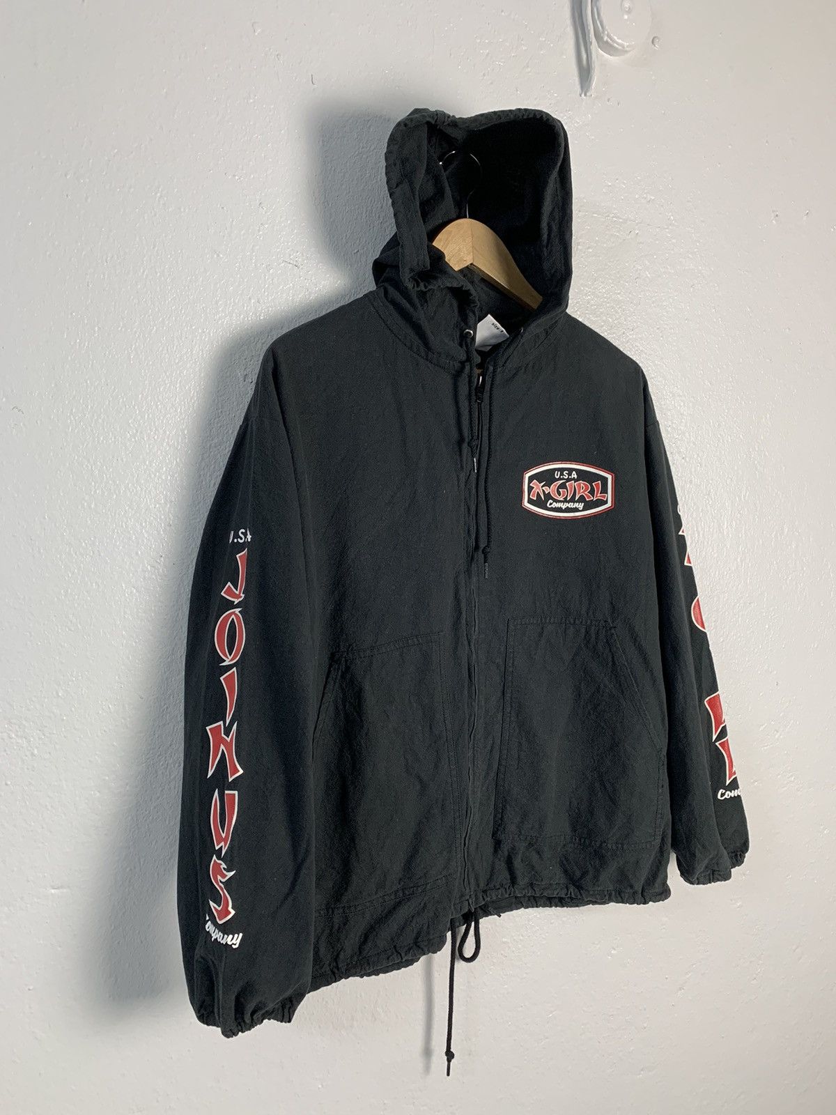 Japanese Brand X-Girl Spellout Big Logo Hooded Jacket Size S / US 4 / IT 40 - 3 Thumbnail