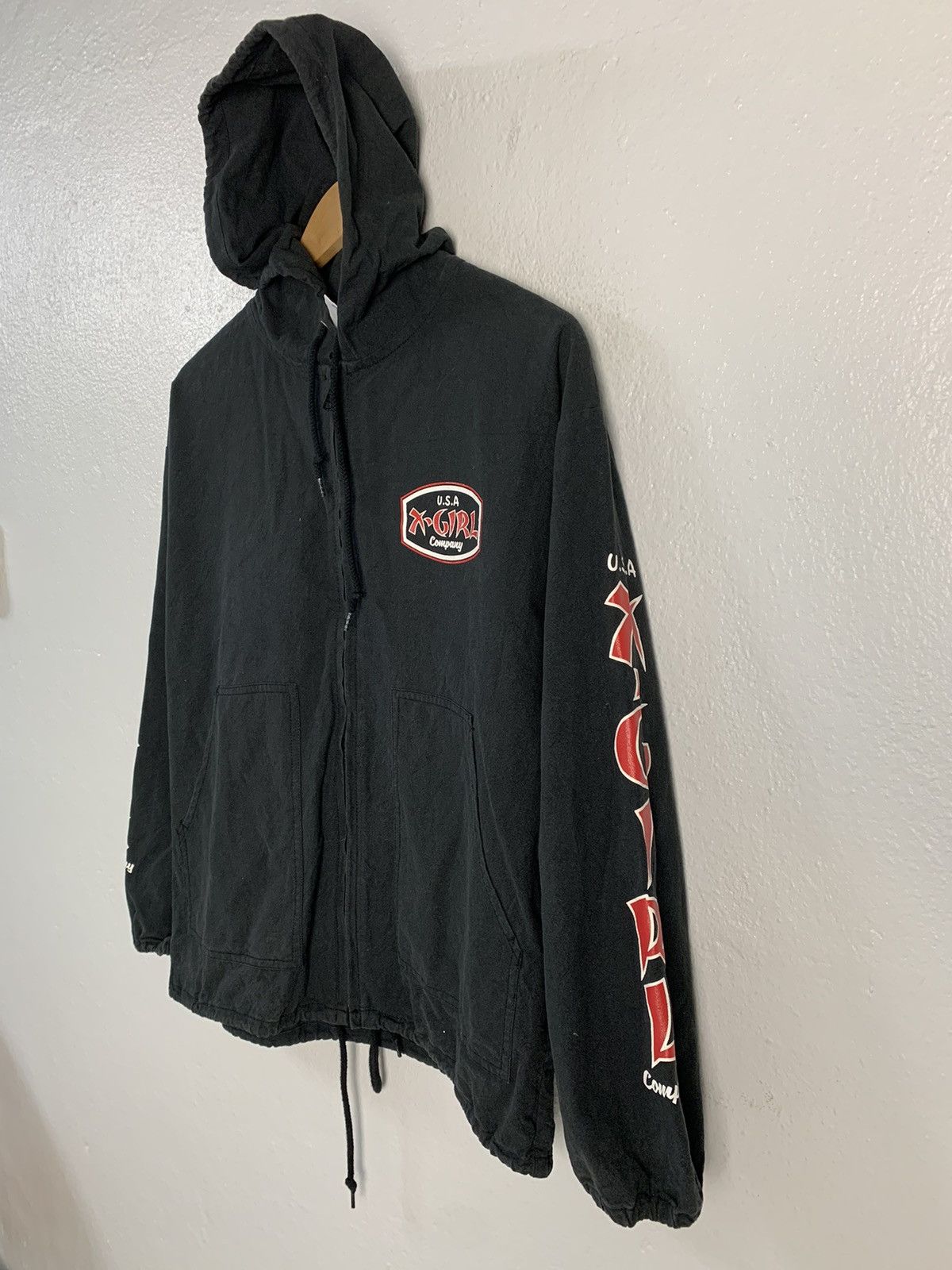 Japanese Brand X-Girl Spellout Big Logo Hooded Jacket Size S / US 4 / IT 40 - 2 Thumbnail