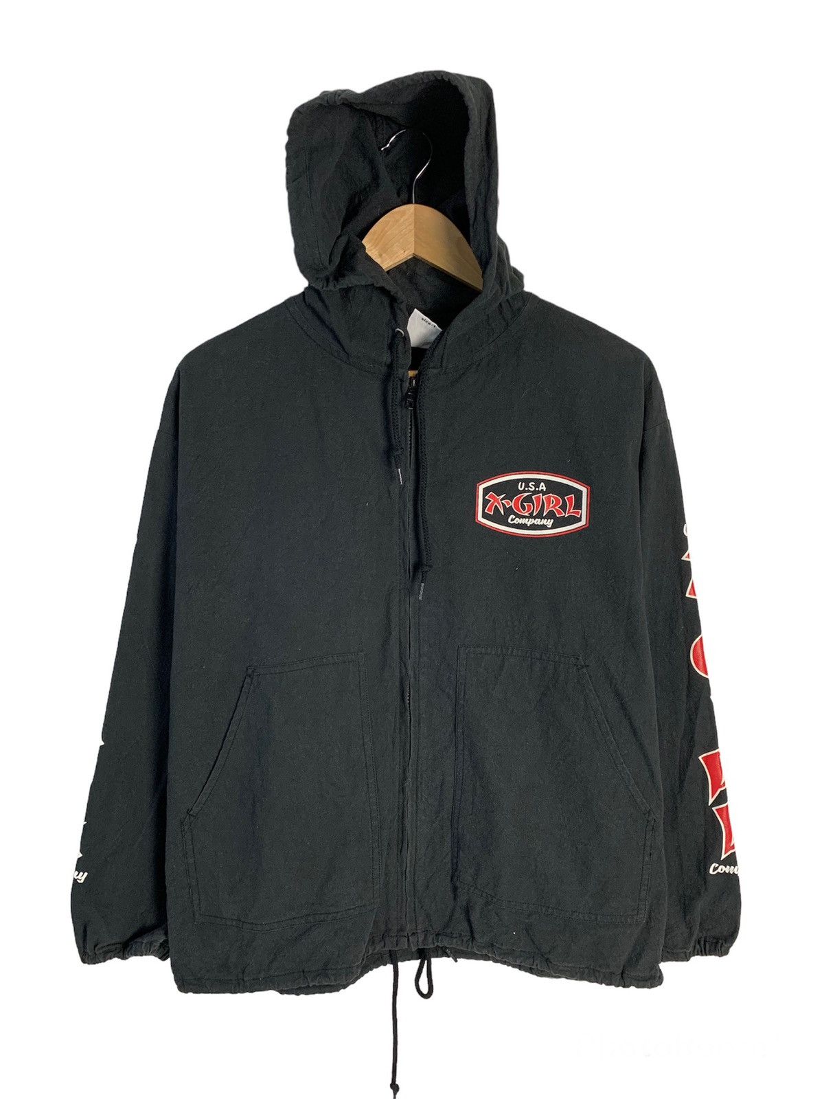 Japanese Brand X-Girl Spellout Big Logo Hooded Jacket Size S / US 4 / IT 40 - 1 Thumbnail