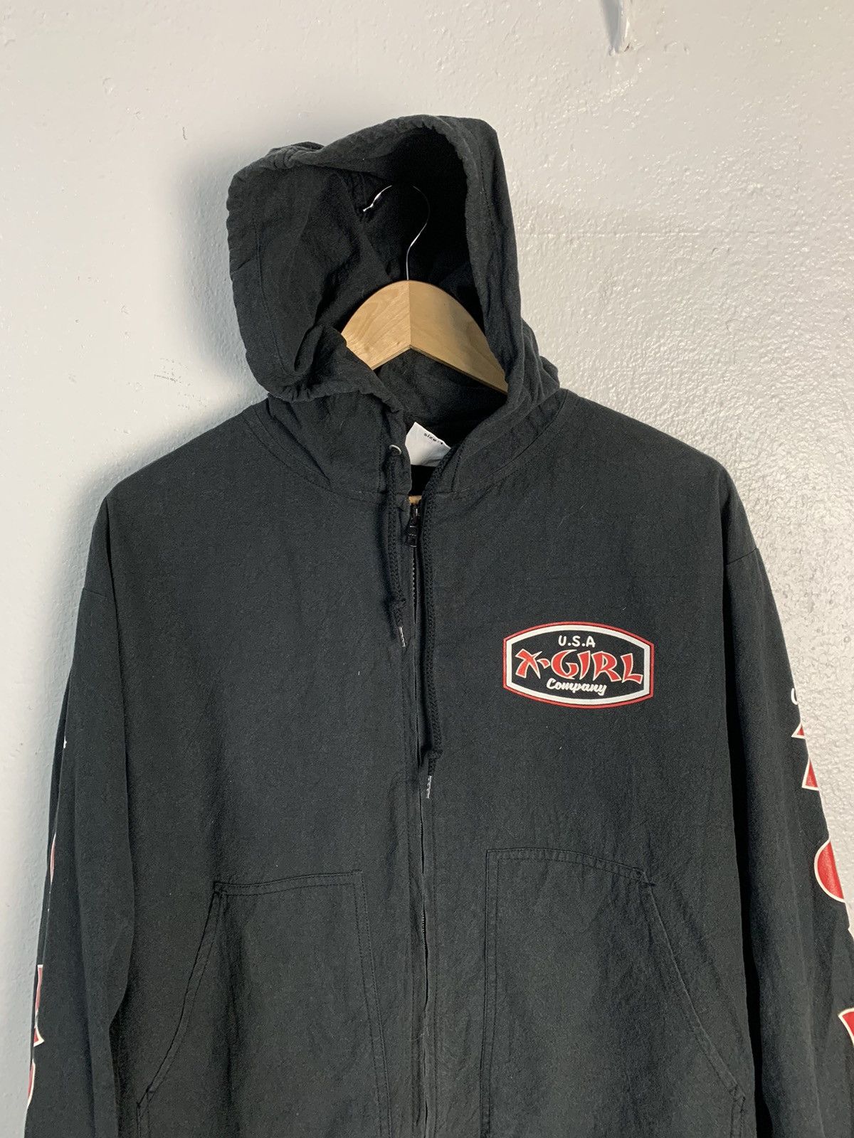Japanese Brand X-Girl Spellout Big Logo Hooded Jacket Size S / US 4 / IT 40 - 4 Thumbnail