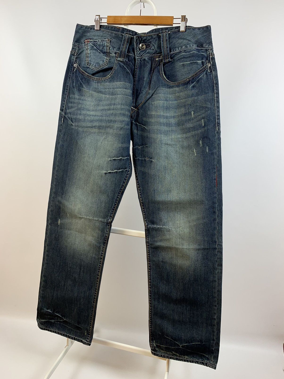 NWT Ed Hardy Christian Audigier Embroidered Skull Denim Pant