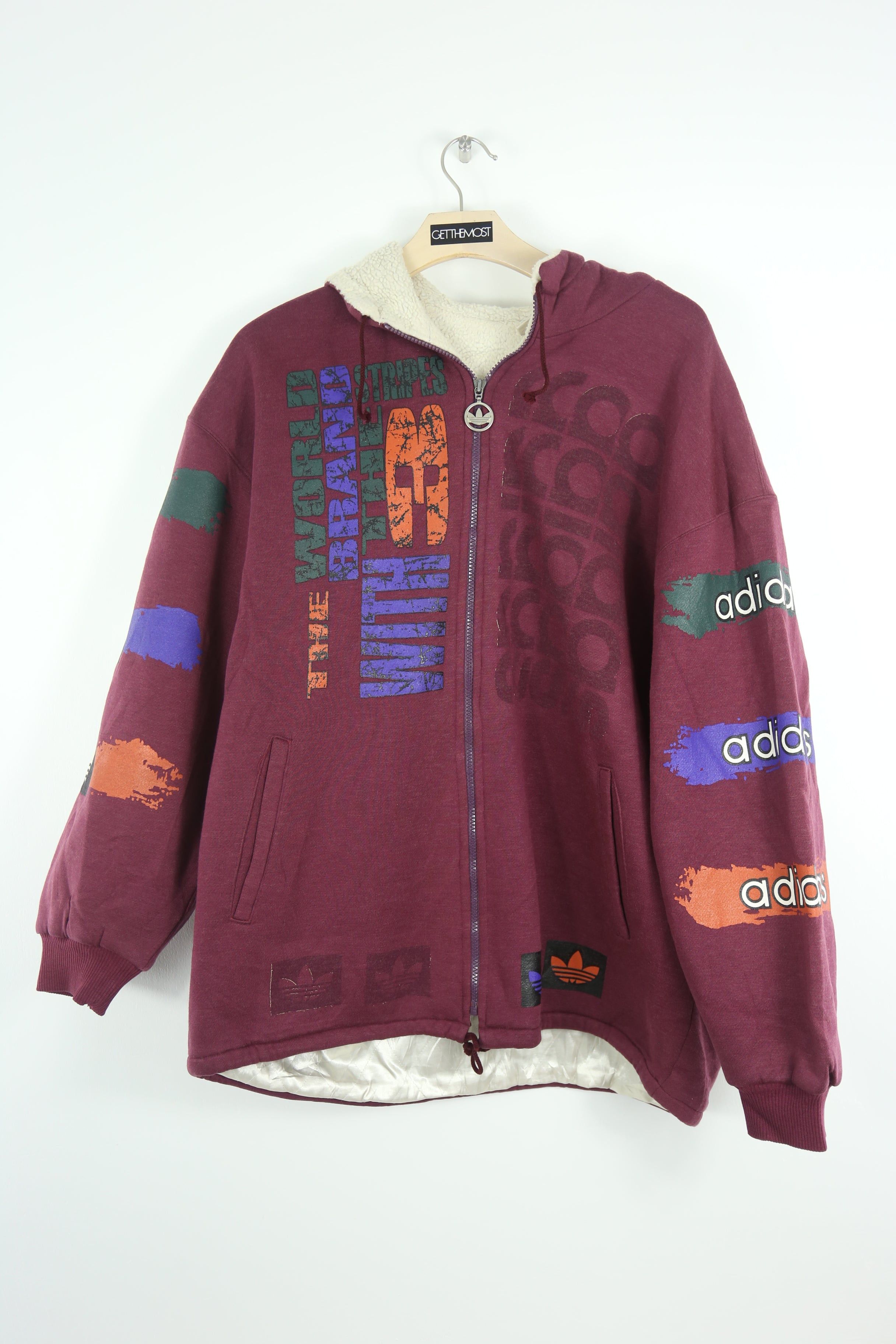 Adidas × Vintage JK034 Vintage 80s Adidas big logo Hoodie Size US XL / EU 56 / 4 - 1 Thumbnail