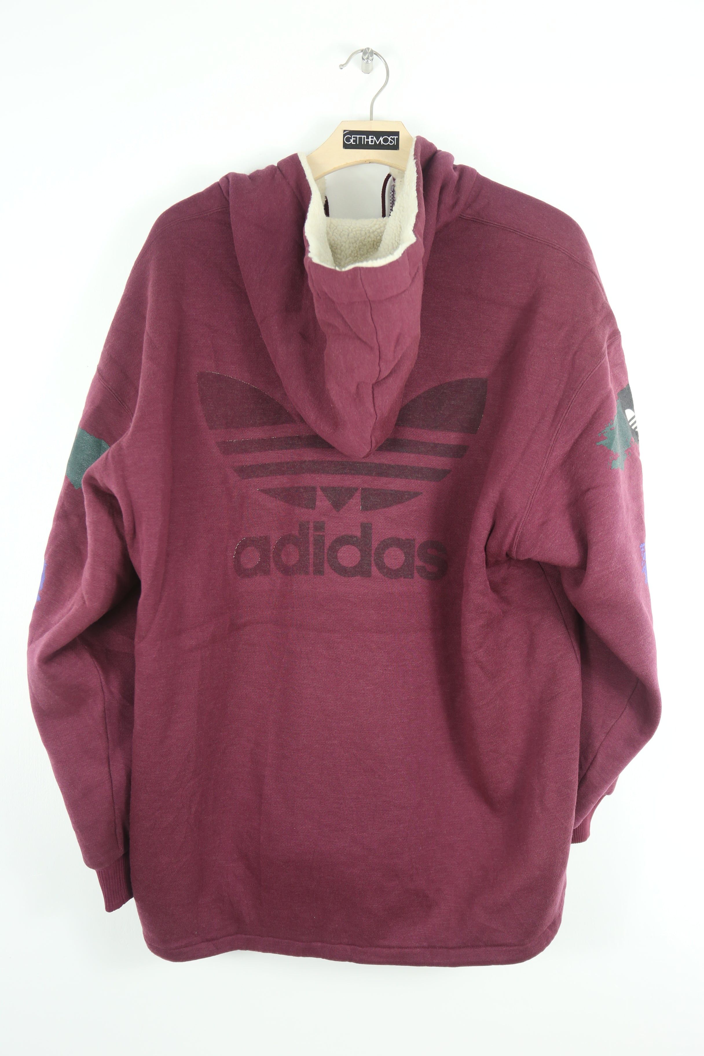 Adidas × Vintage JK034 Vintage 80s Adidas big logo Hoodie Size US XL / EU 56 / 4 - 2 Thumbnail