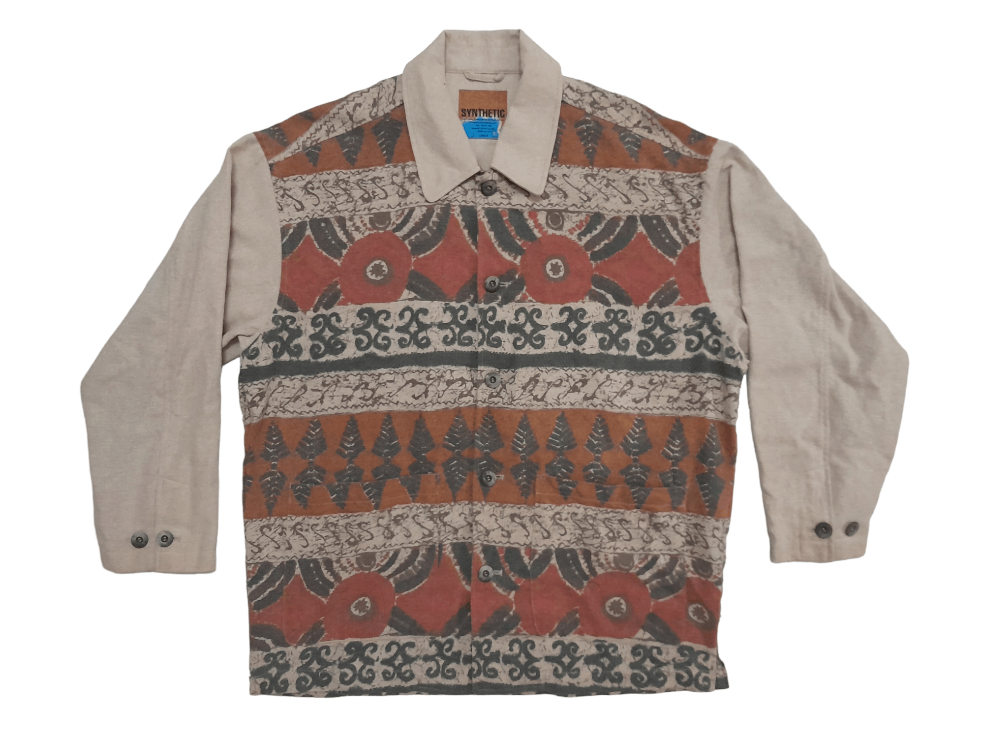 Japanese Brand × Native Synthetic Japan Native Abstract Oversized Jacket (E564) Size US L / EU 52-54 / 3 - 1 Thumbnail