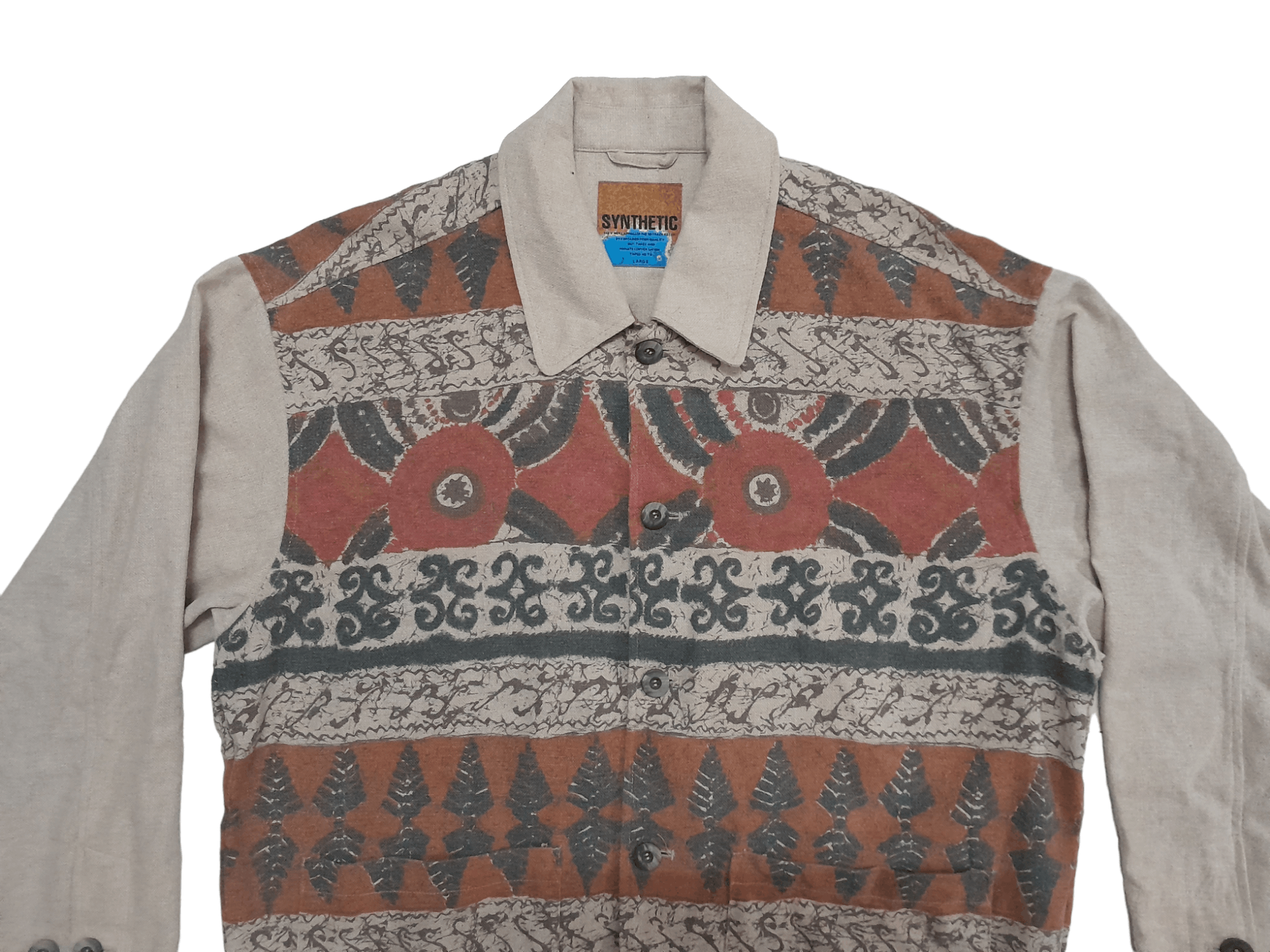 Japanese Brand × Native Synthetic Japan Native Abstract Oversized Jacket (E564) Size US L / EU 52-54 / 3 - 2 Thumbnail