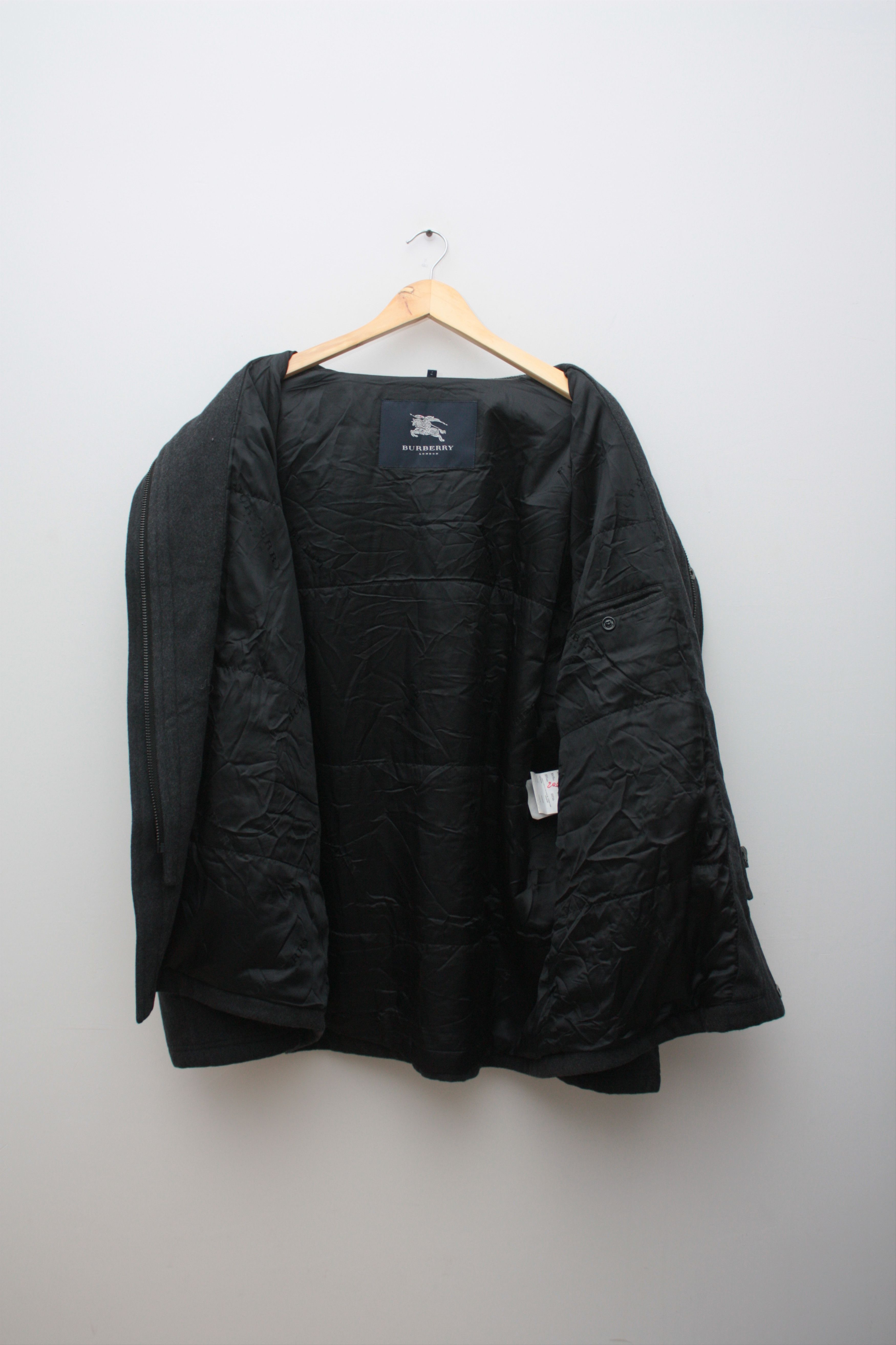 Burberry Burberry Dark Gray Wool Coat Men's Size US XL / EU 56 / 4 - 4 Thumbnail